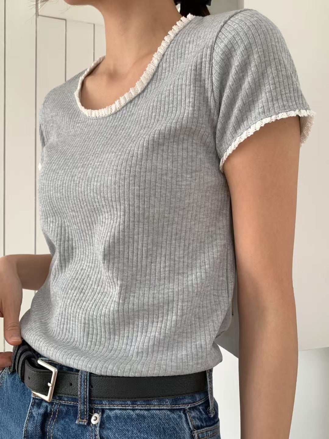 【預訂】花邊紋Tee