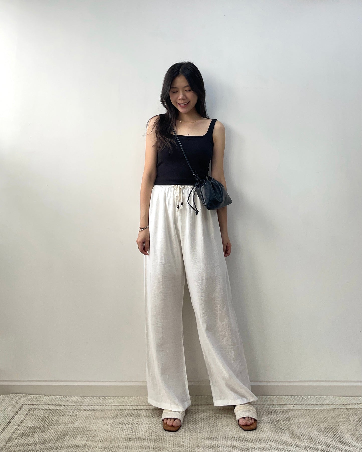 《現貨》麻質休閒寬褲