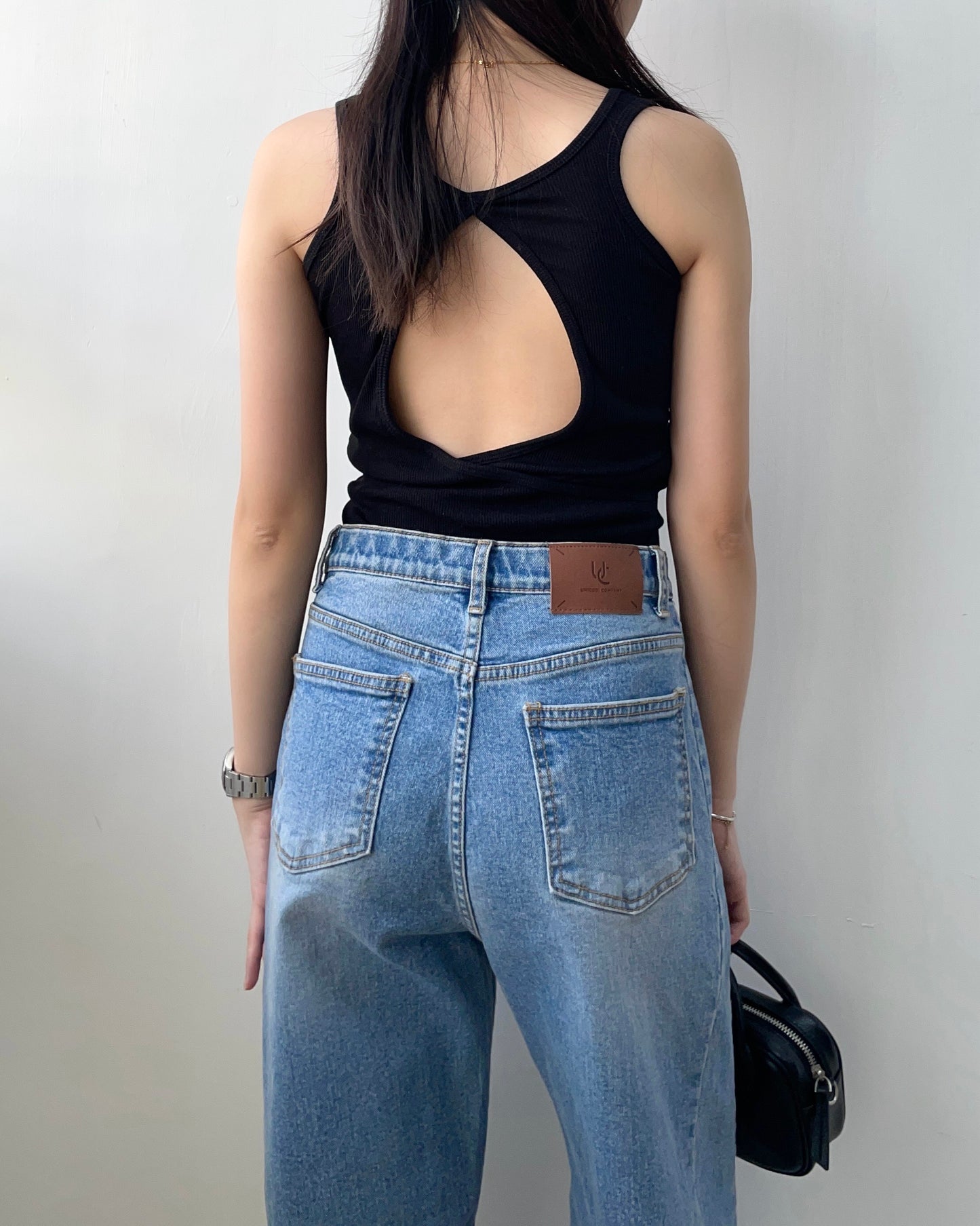 露背方領bra top