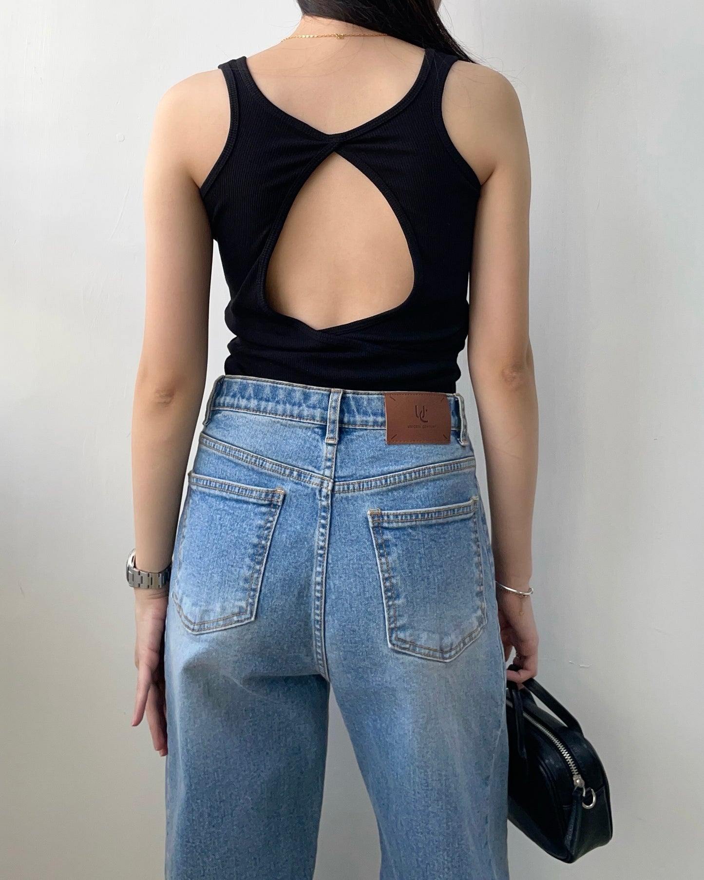 露背方領bra top