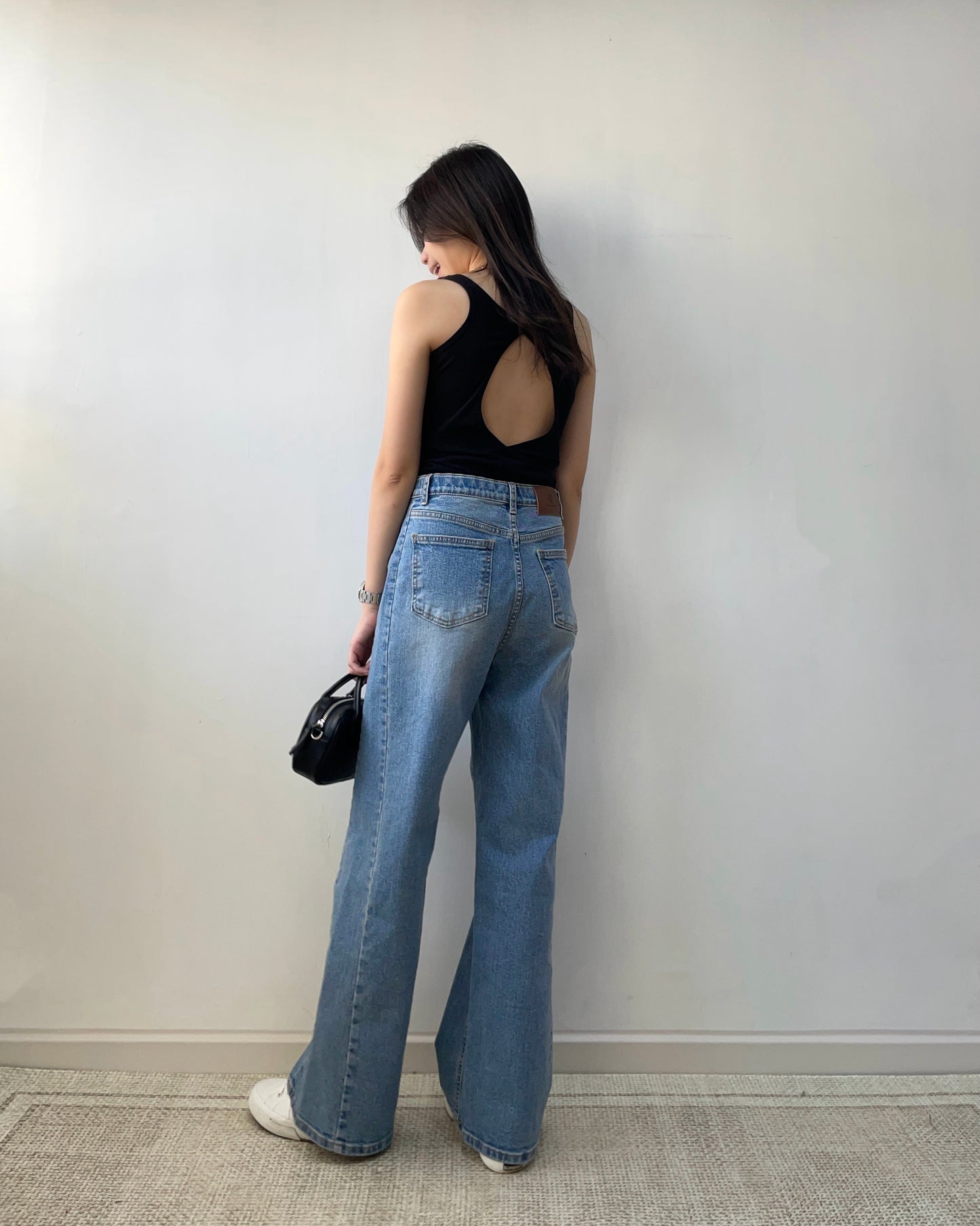 露背方領bra top