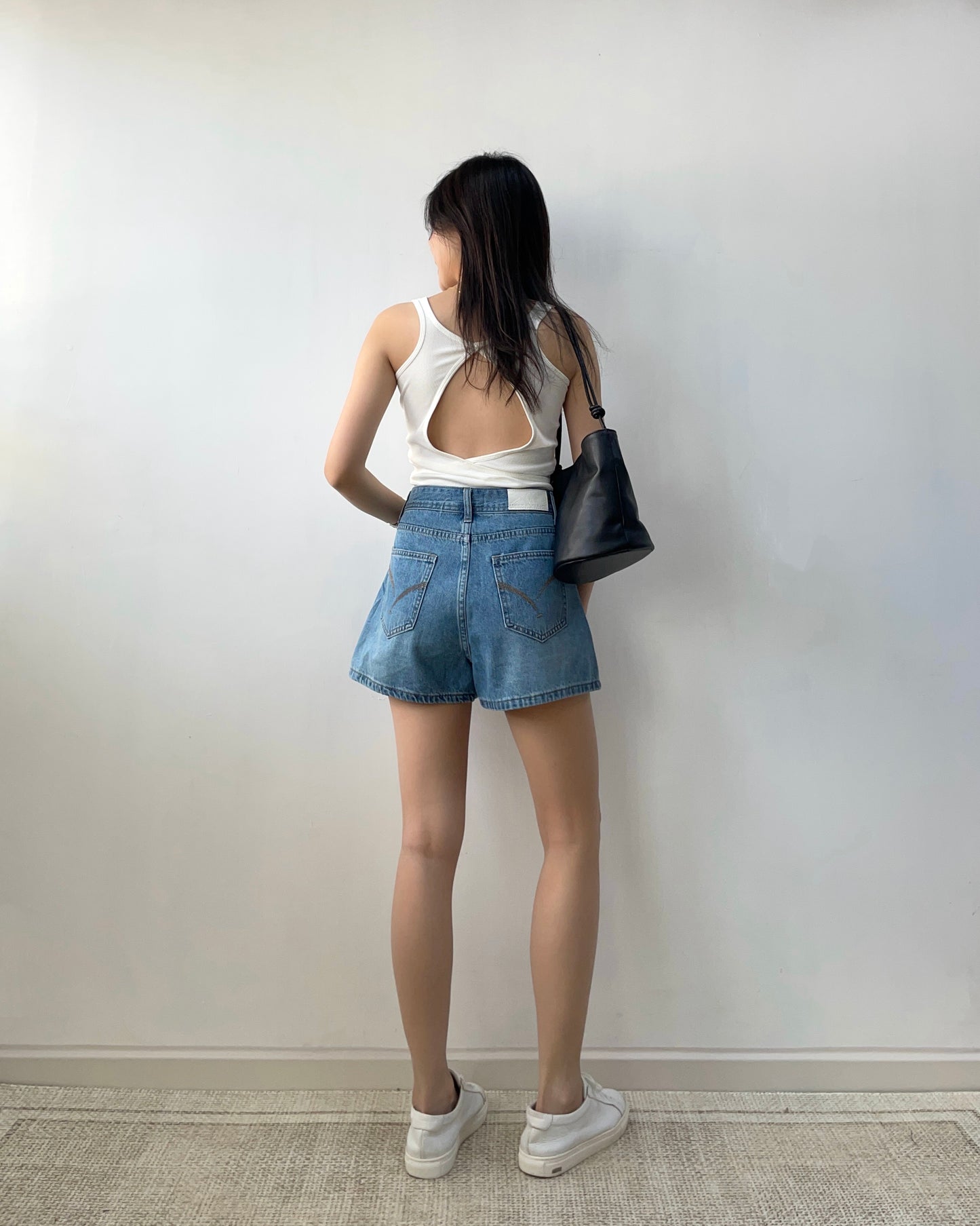 露背方領bra top