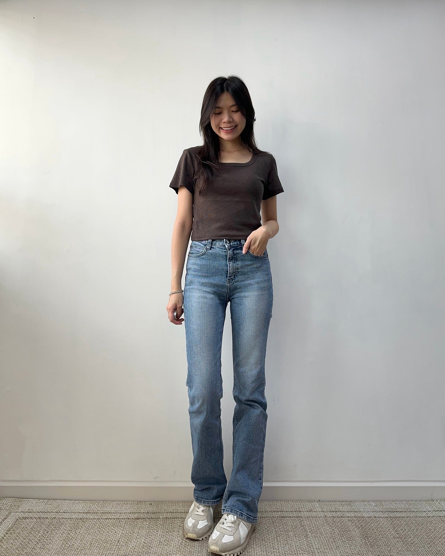 經典牛仔藍喇叭褲