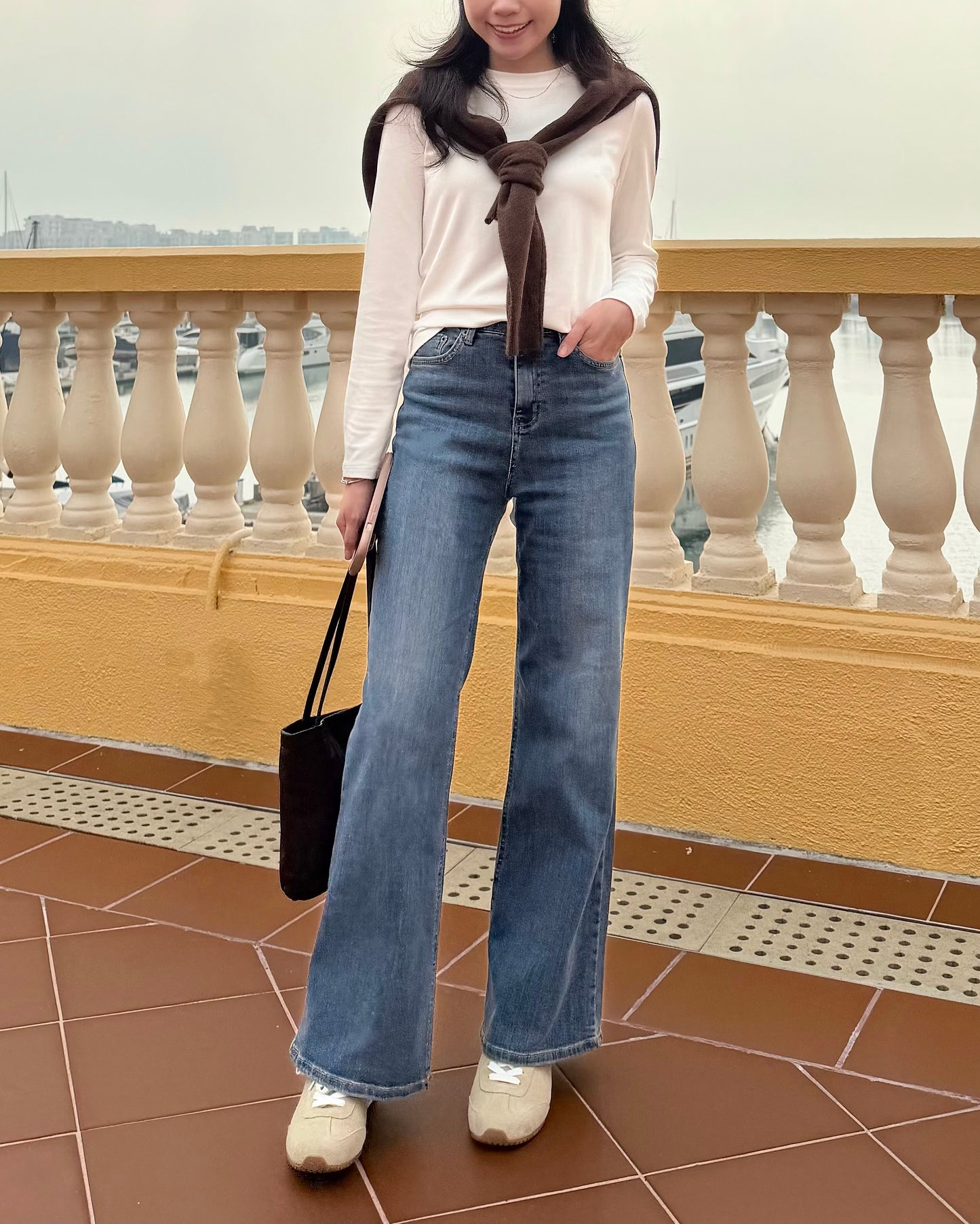 軟牛仔布微喇叭直筒