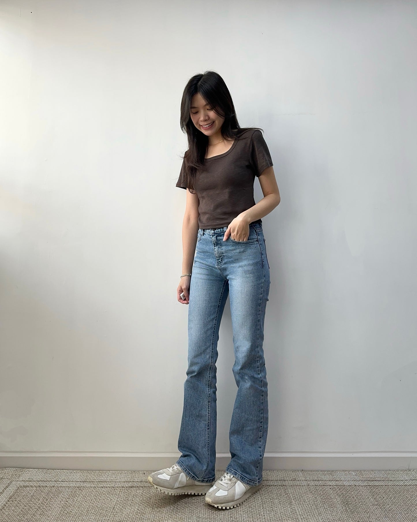 經典牛仔藍喇叭褲