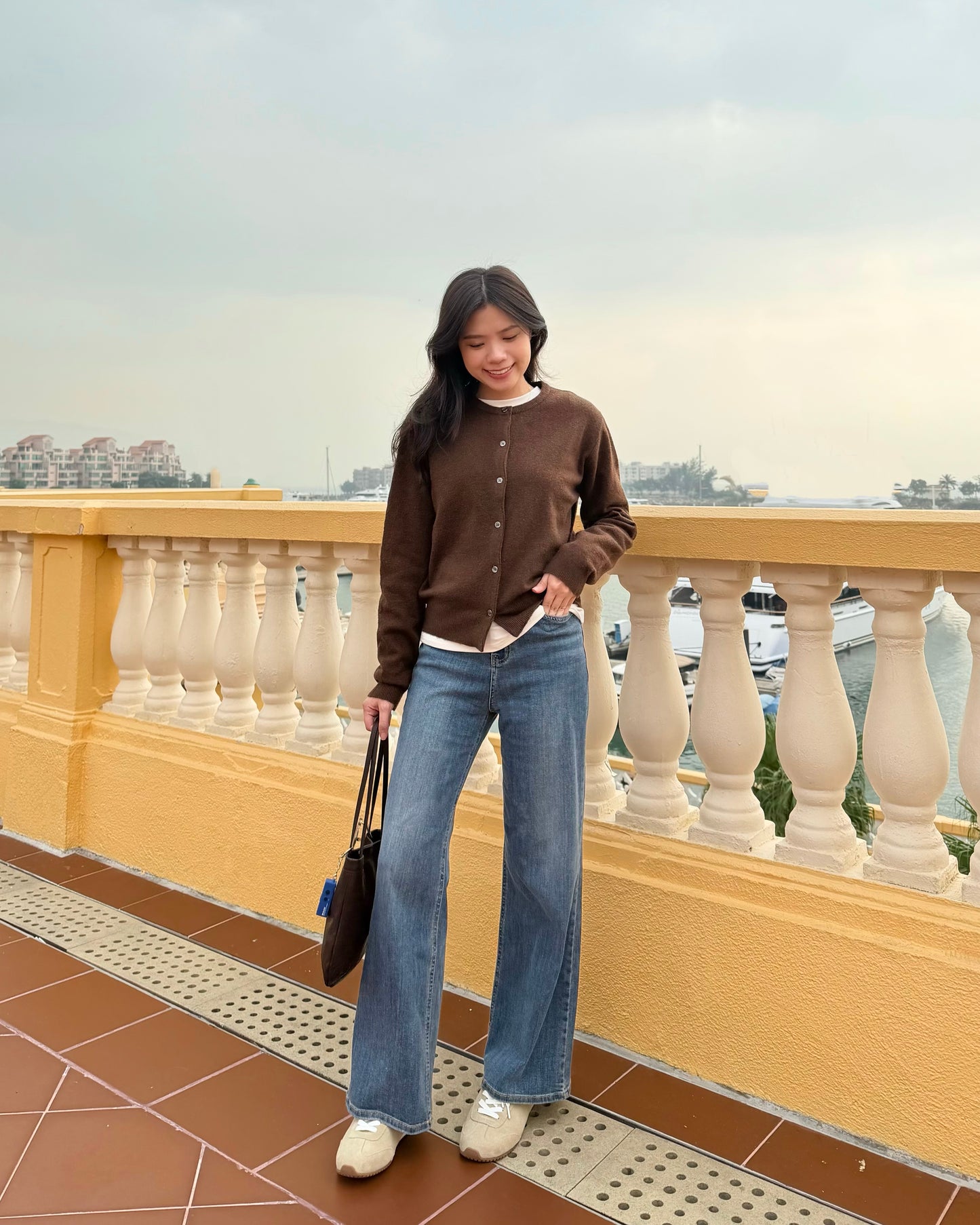 軟牛仔布微喇叭直筒