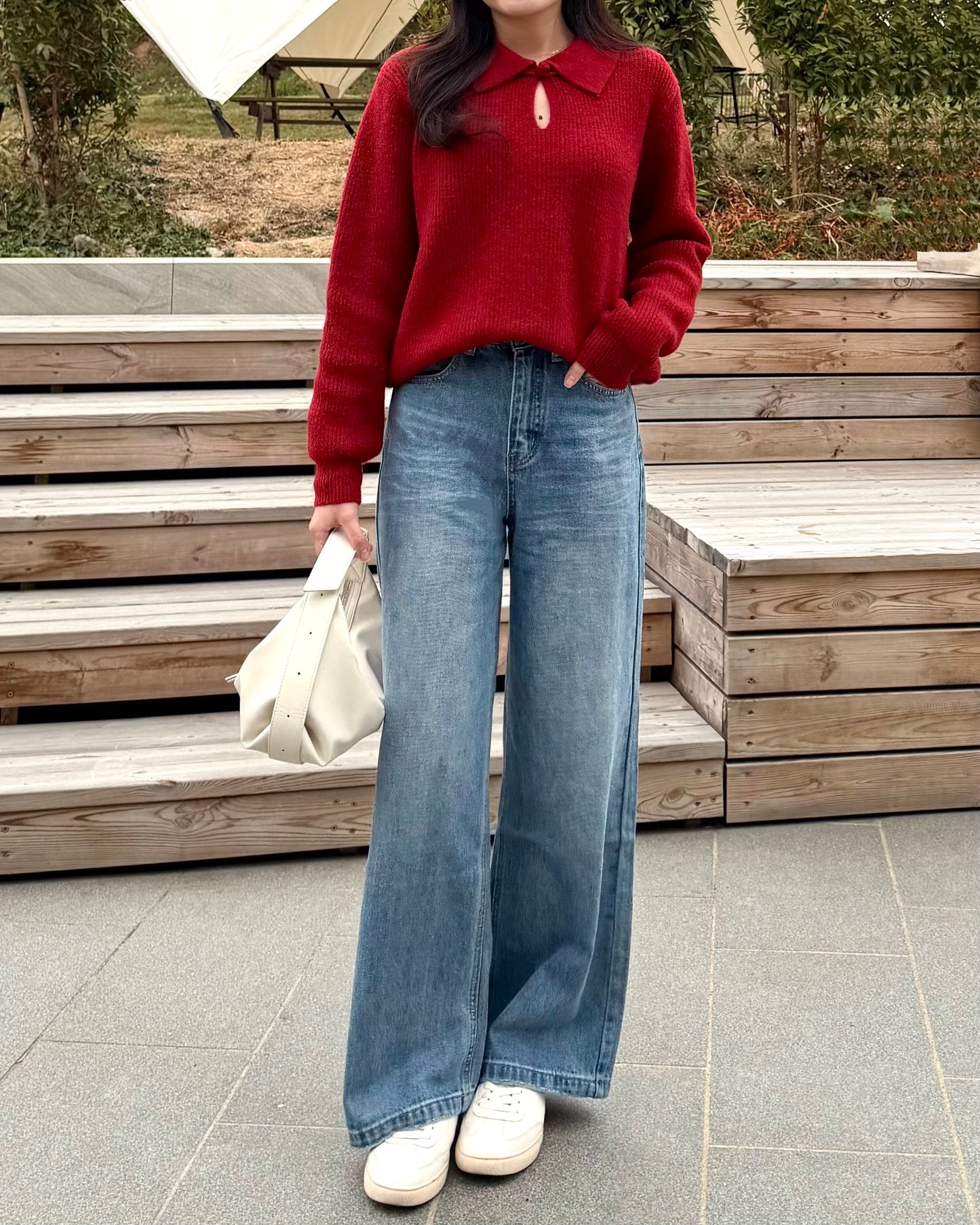 《現貨》筷子腳直筒寬牛褲