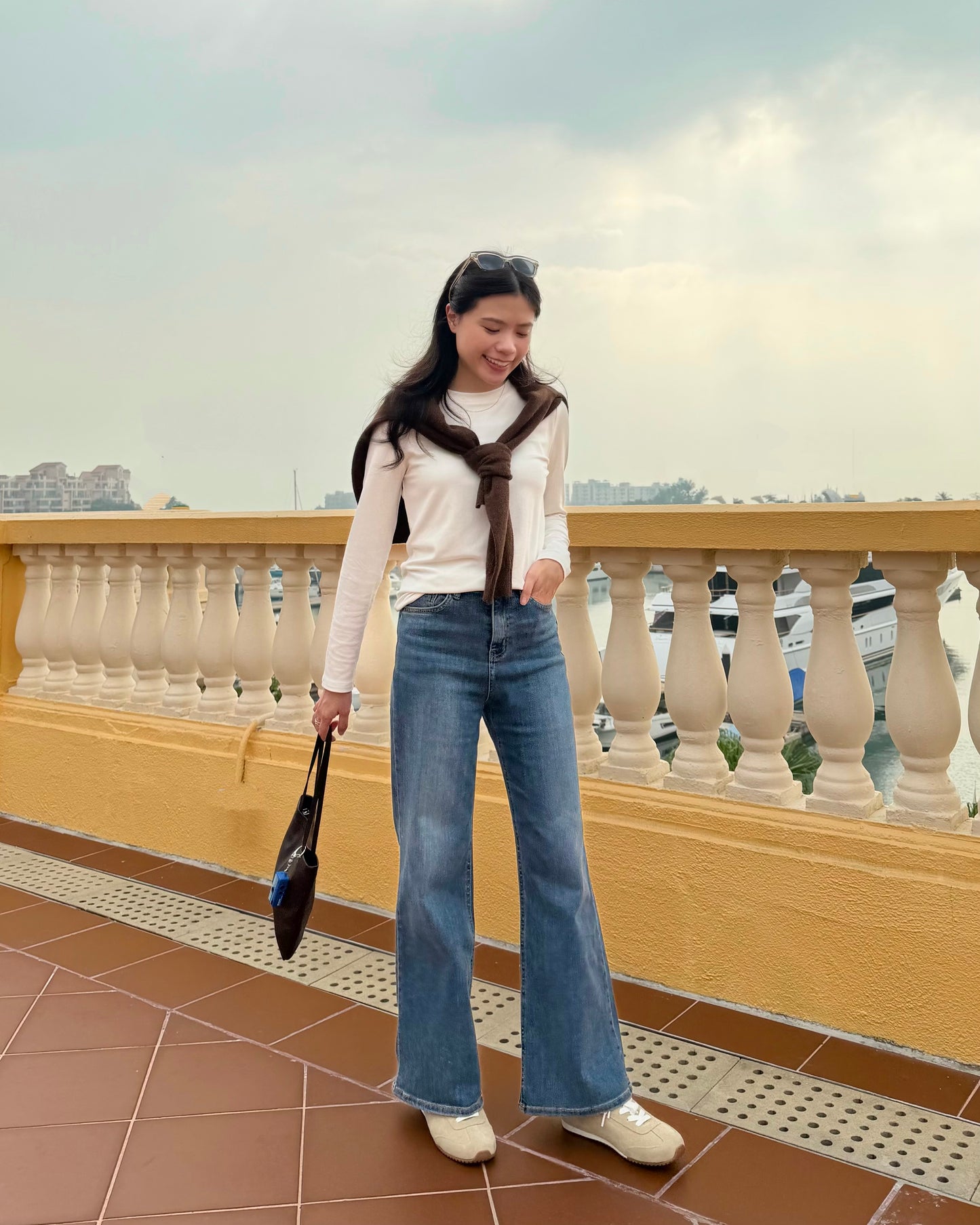 軟牛仔布微喇叭直筒