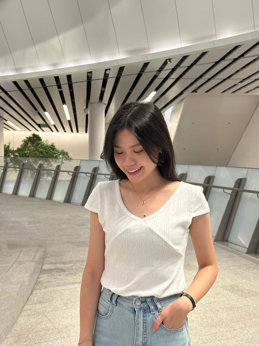 暗花紋V Top