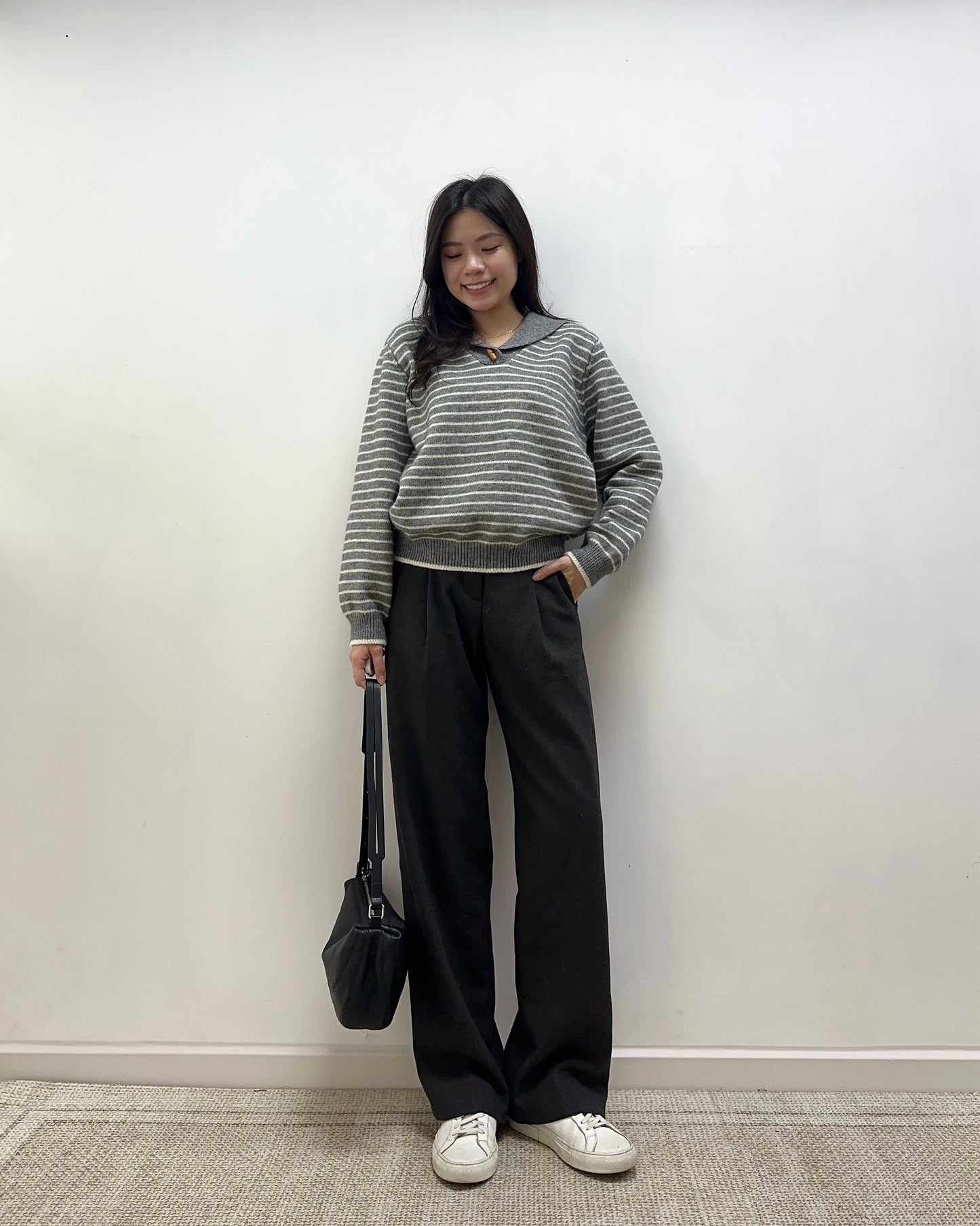 薄絨直筒西裝褲