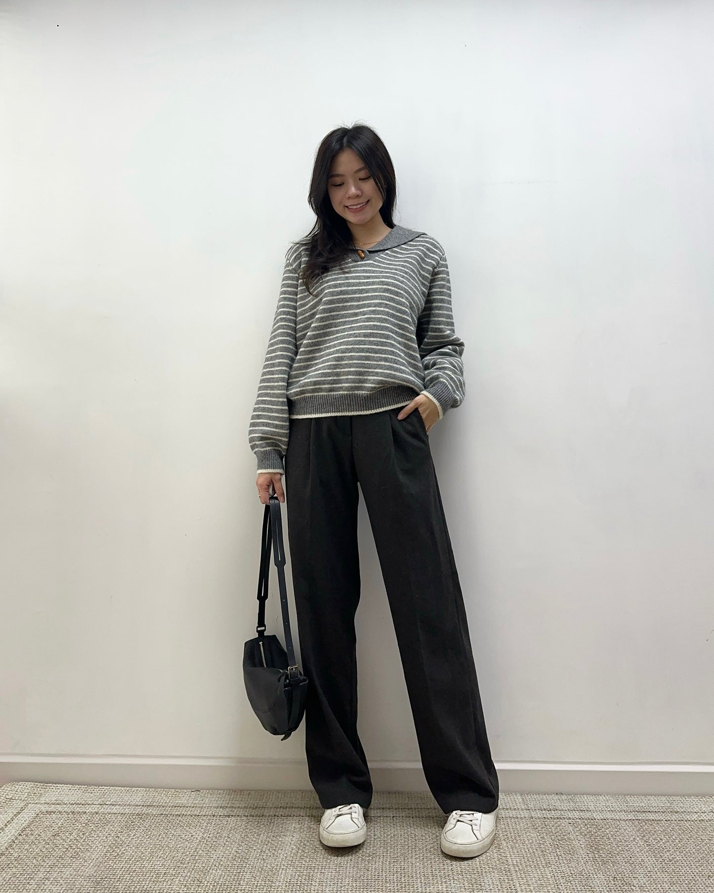 薄絨直筒西裝褲