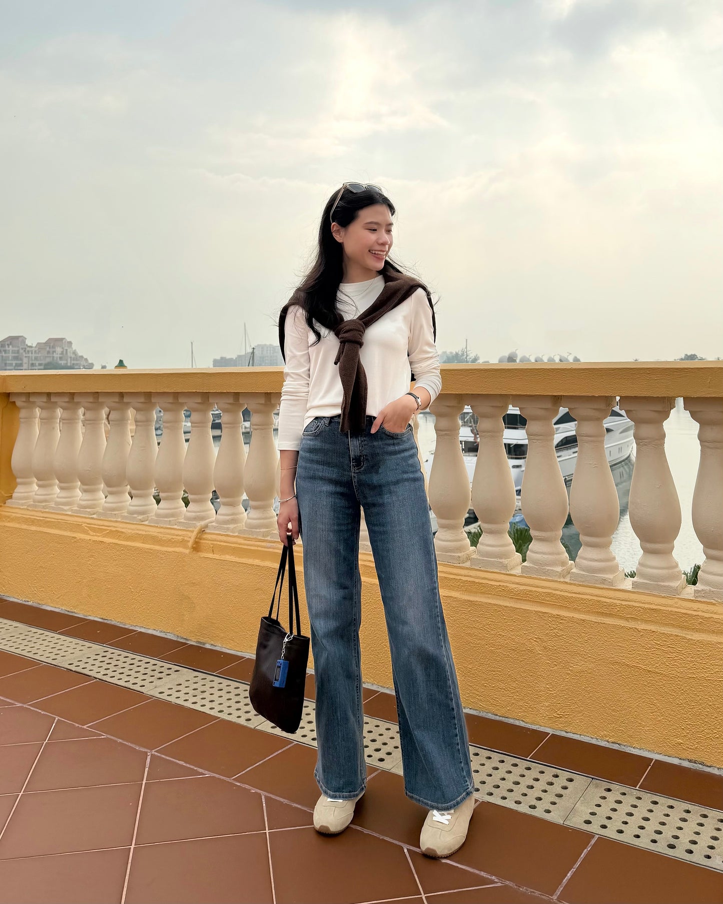 軟牛仔布微喇叭直筒