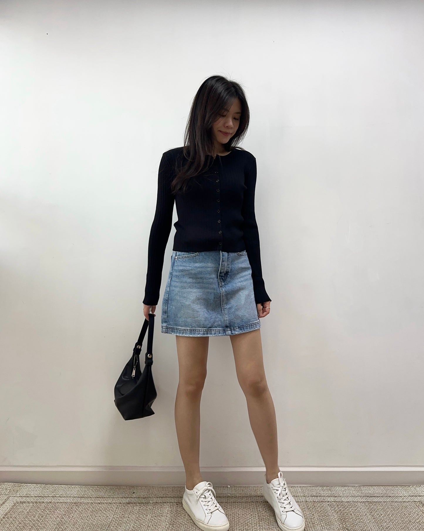 腰帶扣牛仔短裙