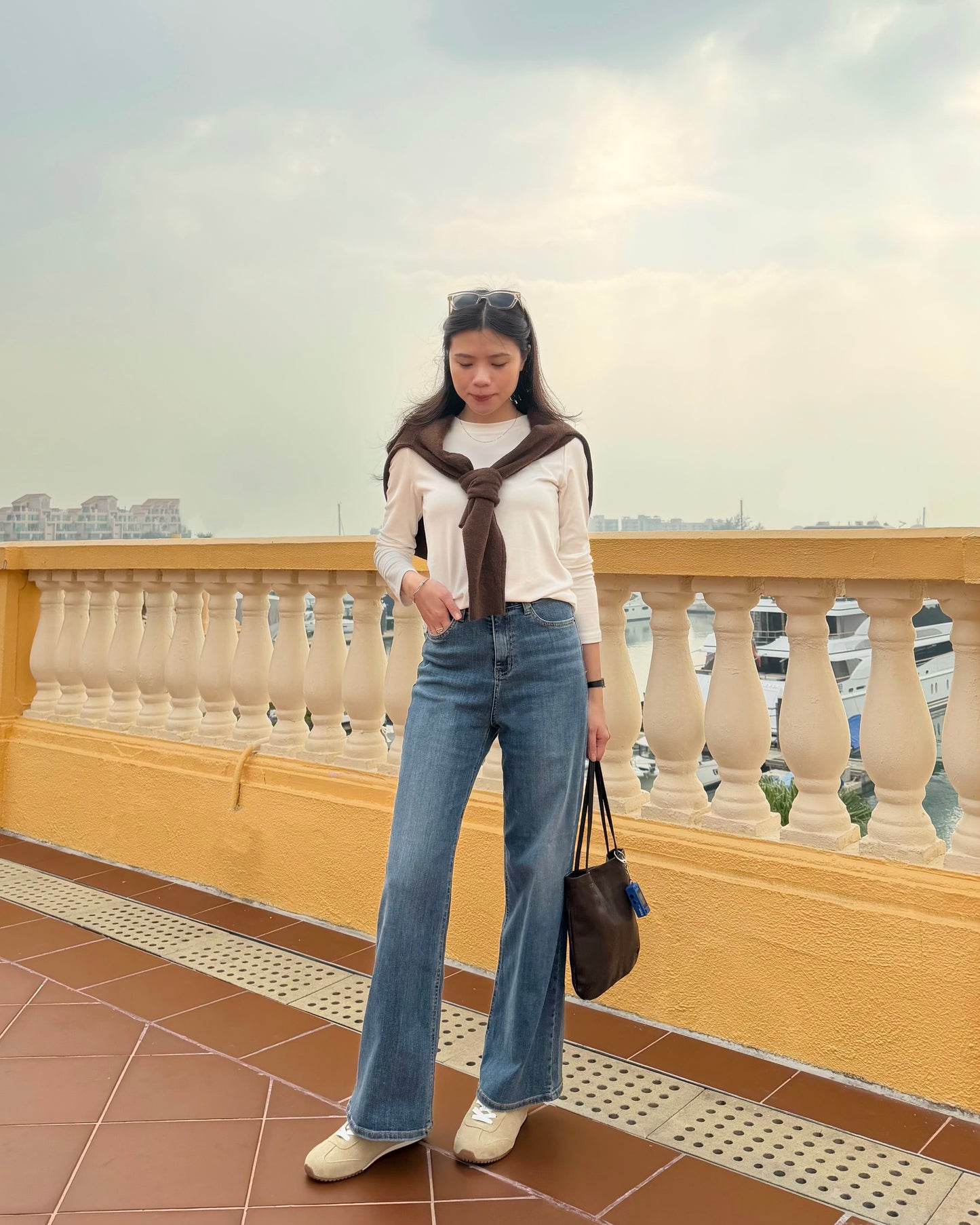 軟牛仔布微喇叭直筒