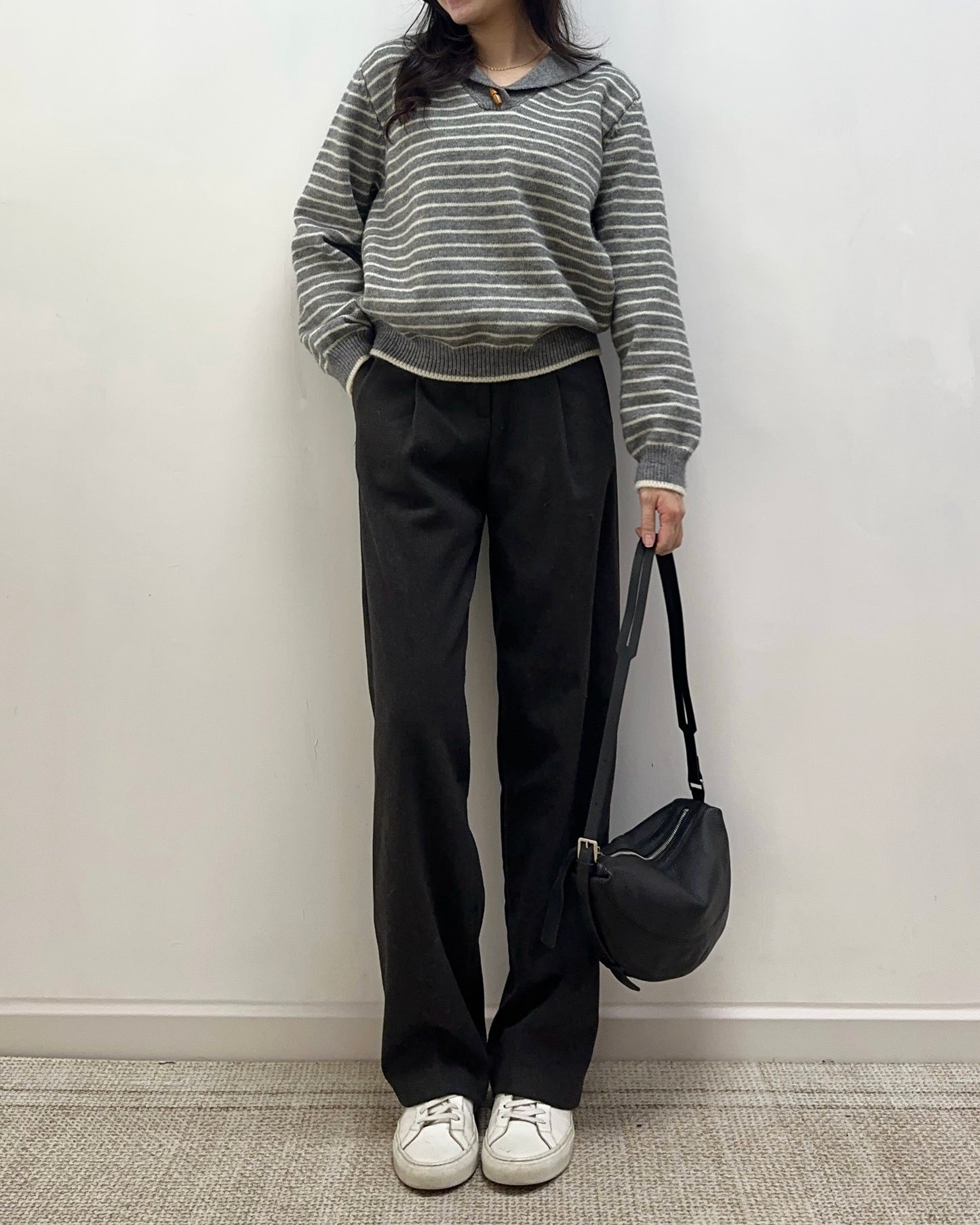 薄絨直筒西裝褲