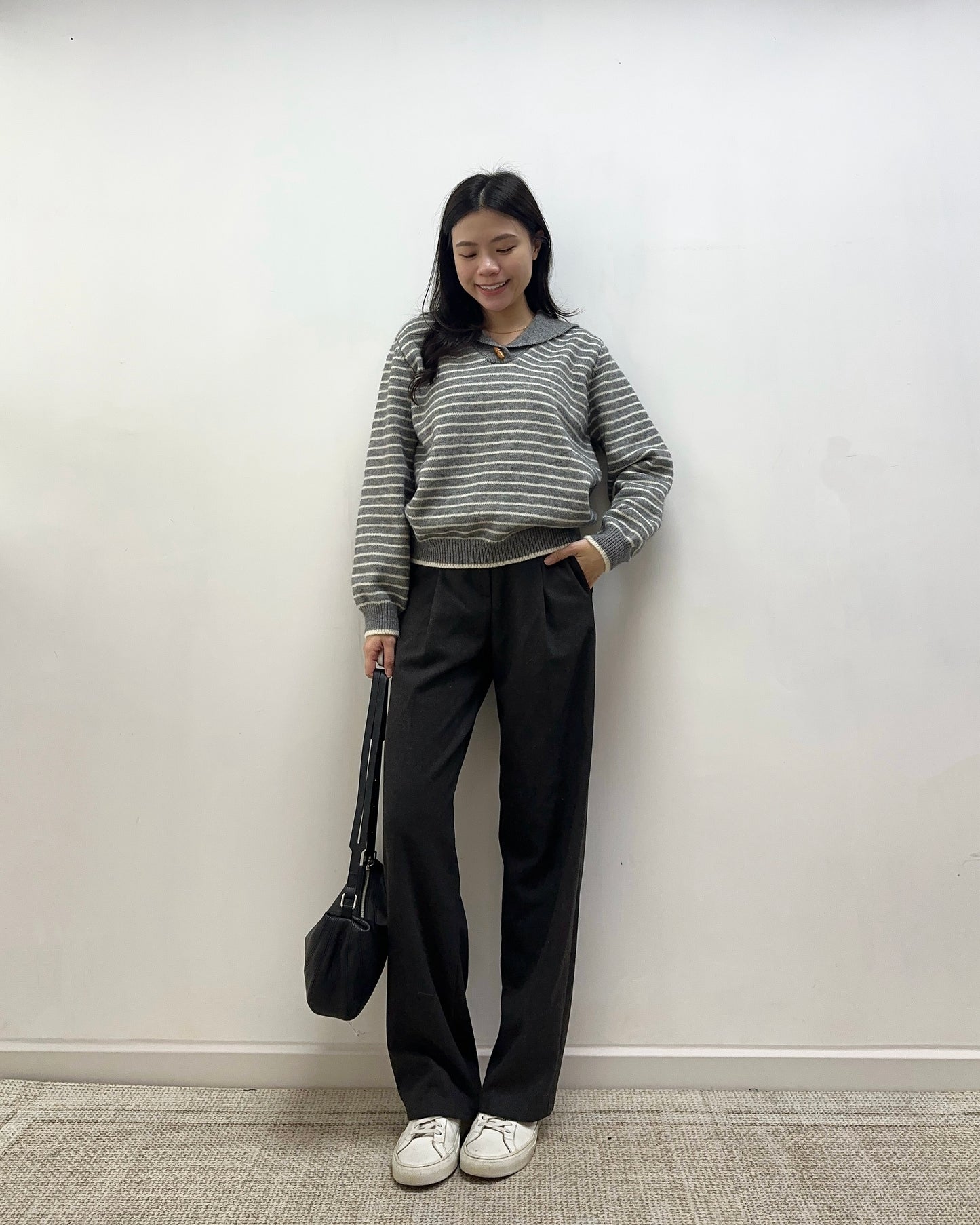 薄絨直筒西裝褲