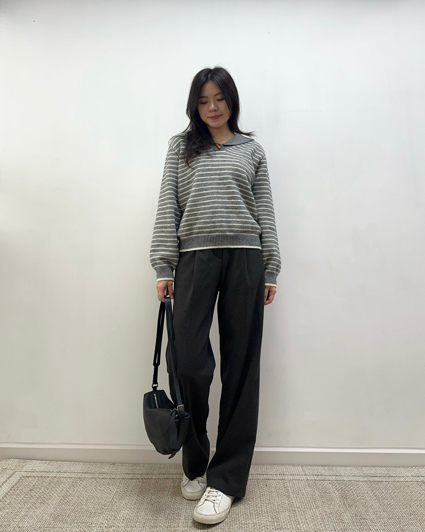 薄絨直筒西裝褲