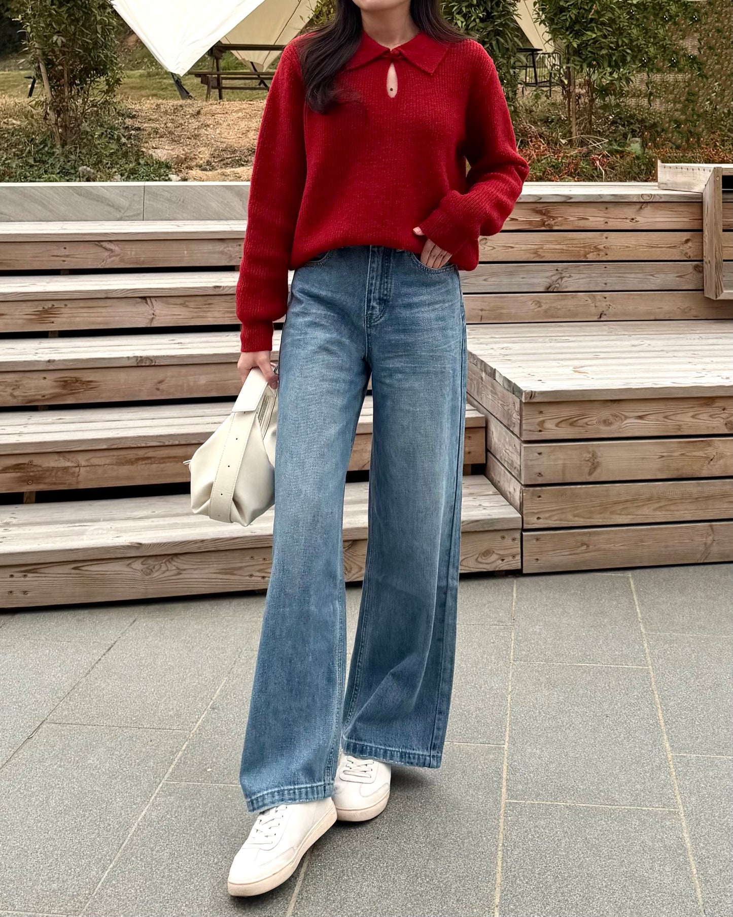 《現貨》筷子腳直筒寬牛褲