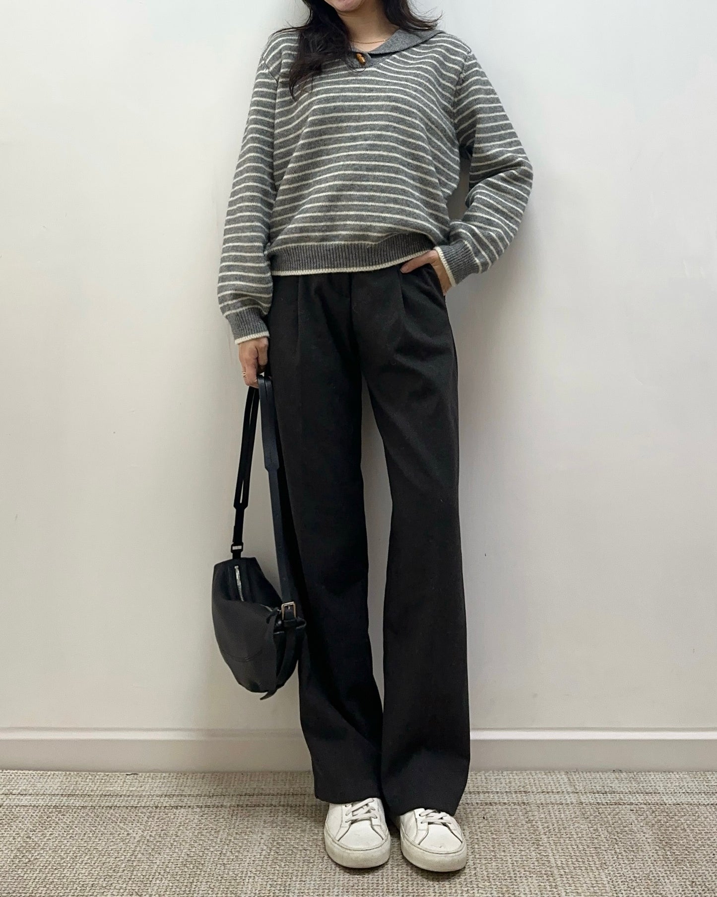 薄絨直筒西裝褲