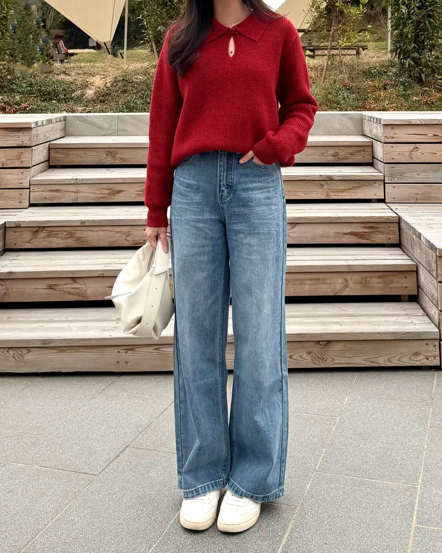 《現貨》筷子腳直筒寬牛褲