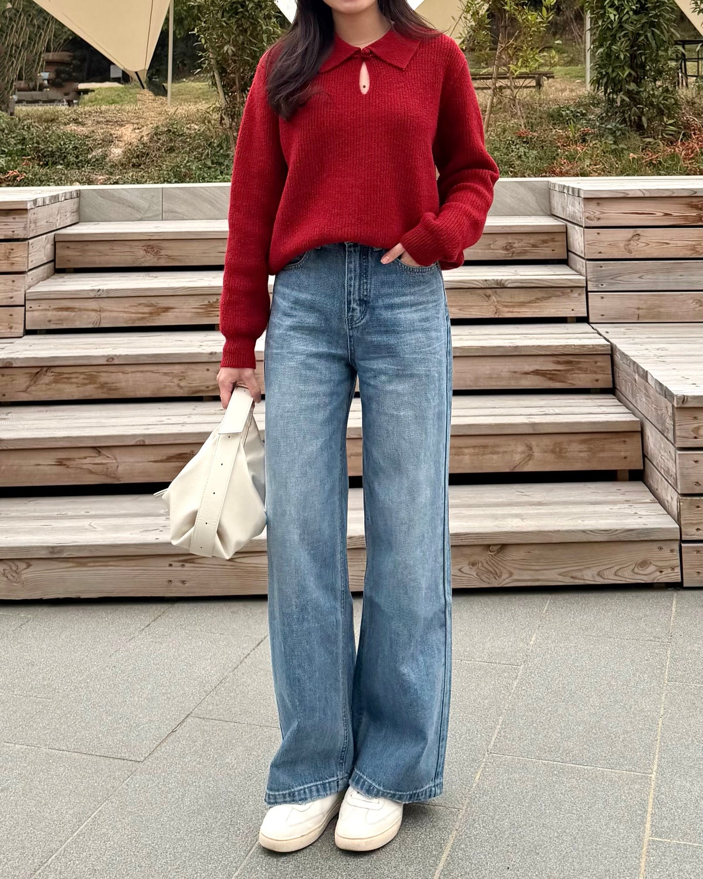 《現貨》筷子腳直筒寬牛褲