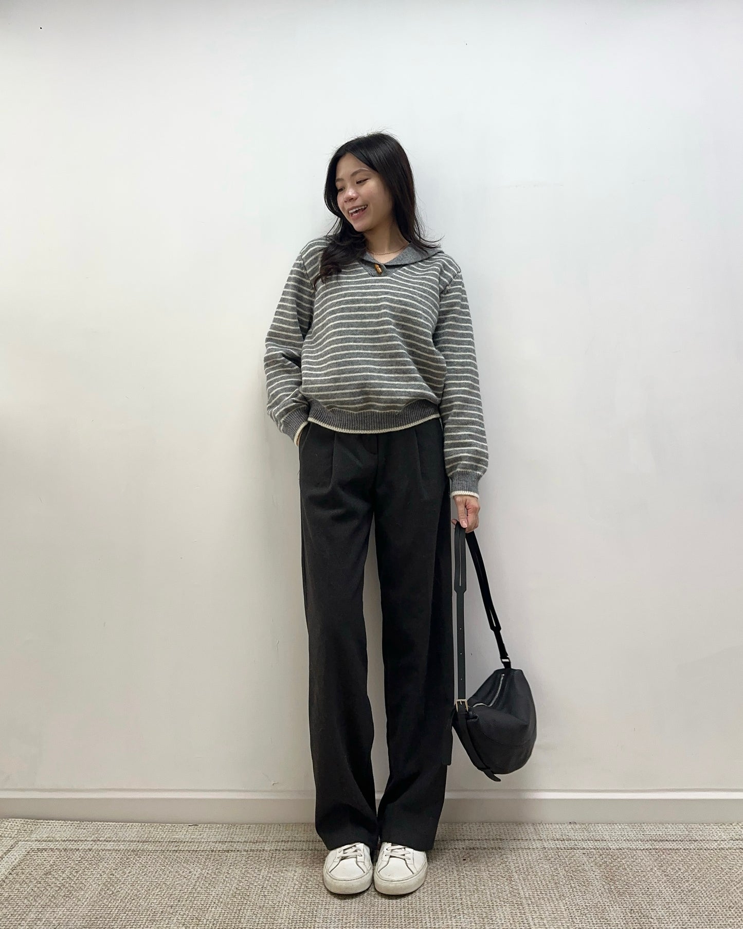 薄絨直筒西裝褲