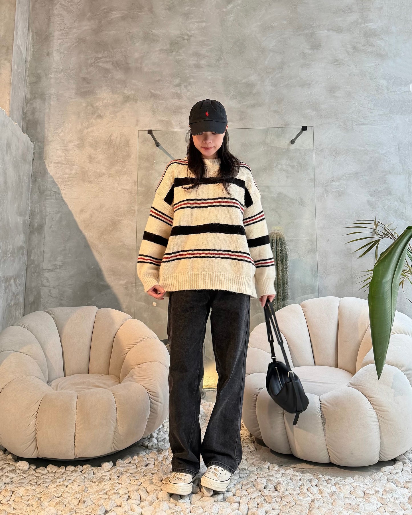 《現貨》 Oversize 橫間冷衫