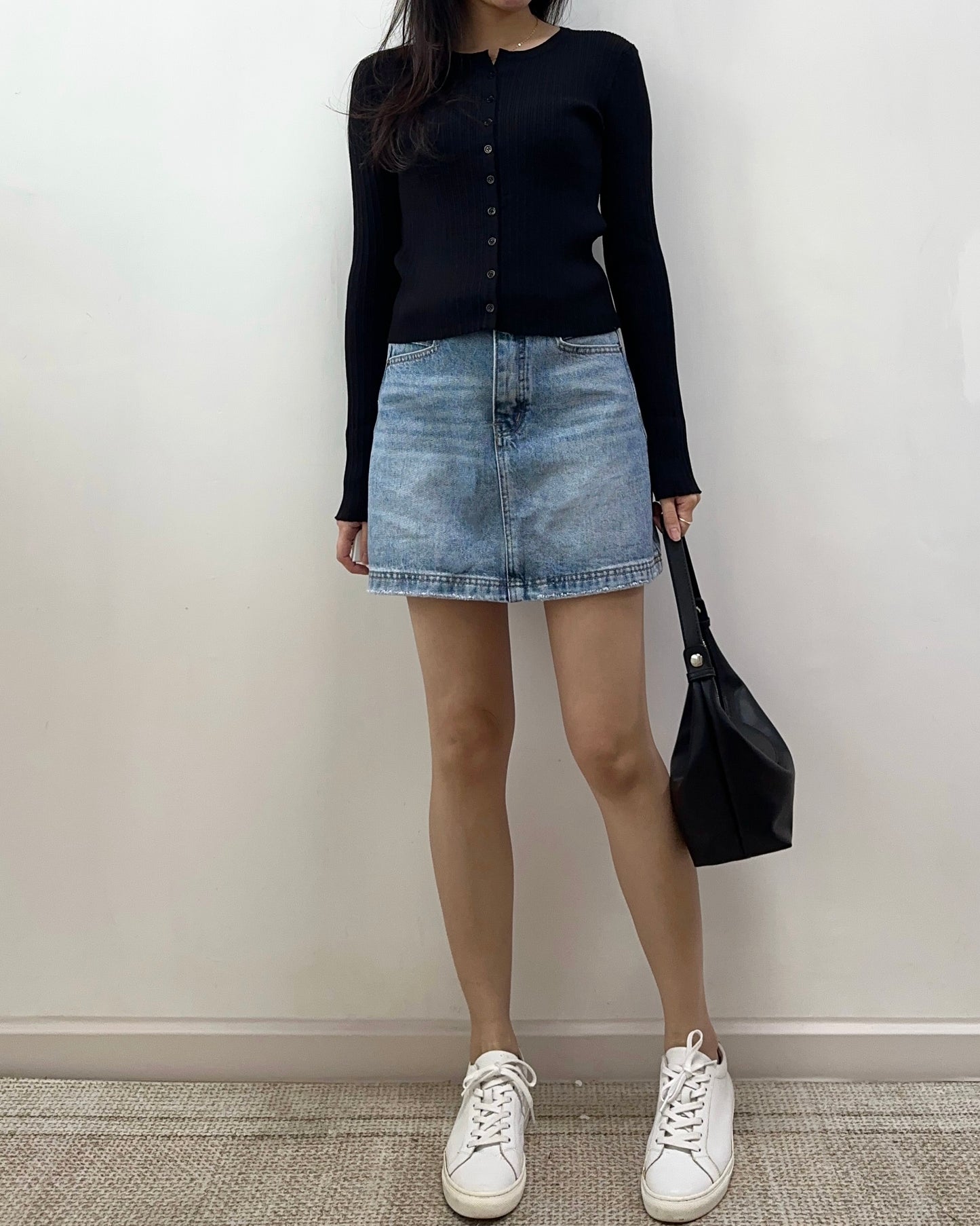 腰帶扣牛仔短裙