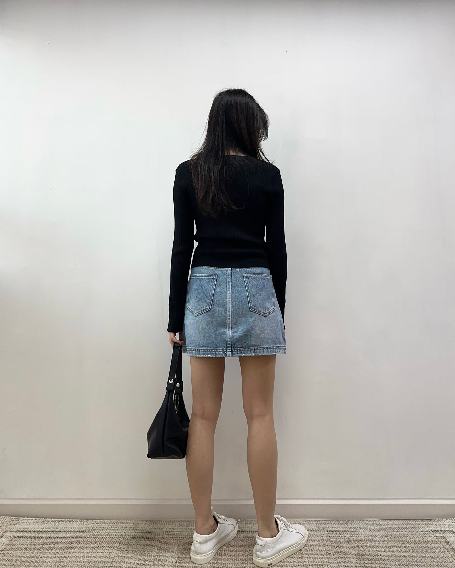 腰帶扣牛仔短裙