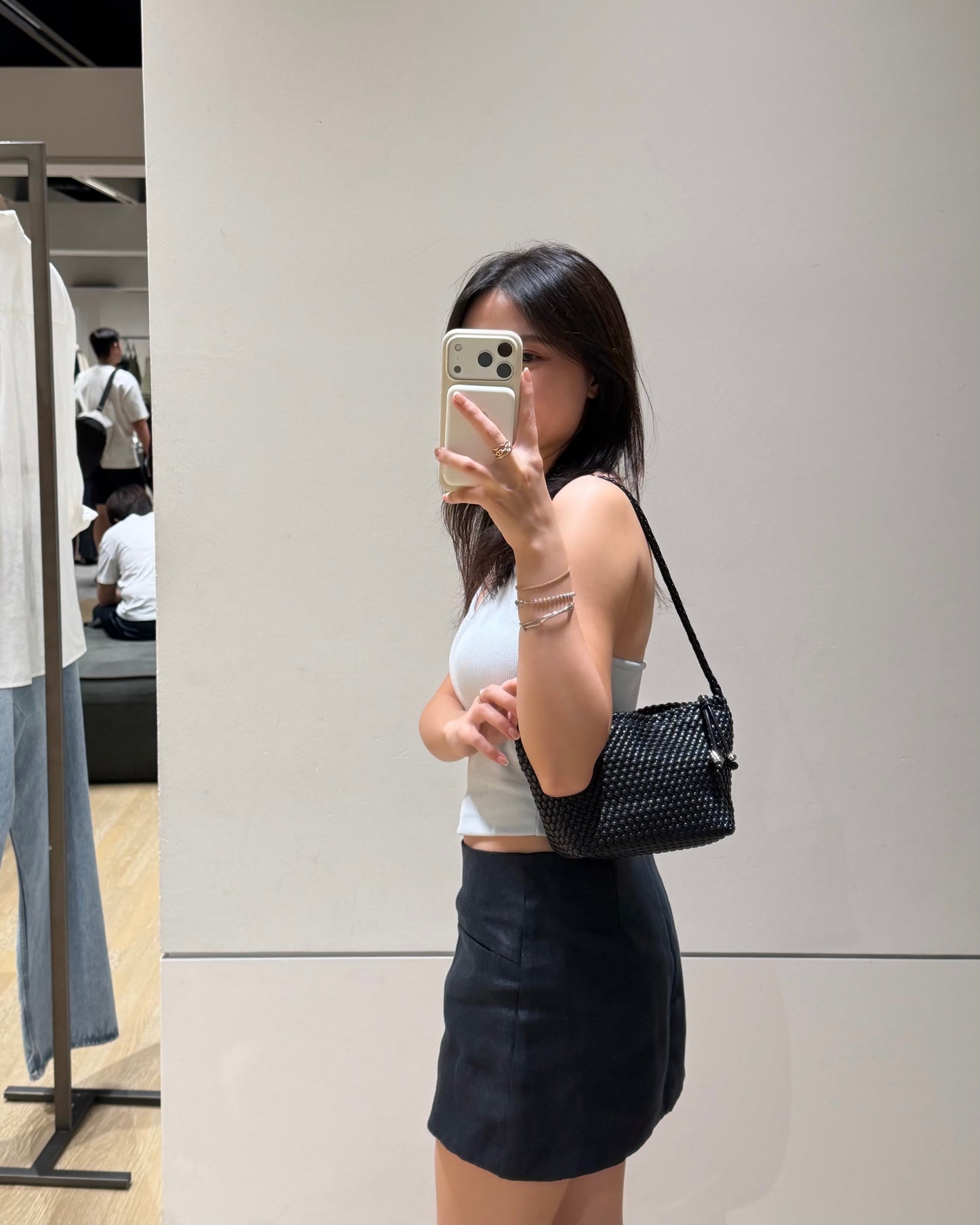 純亞麻半截裙褲
