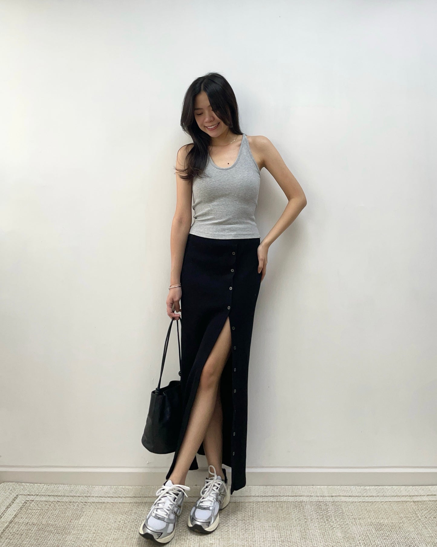 預訂｜鈕扣開叉長裙