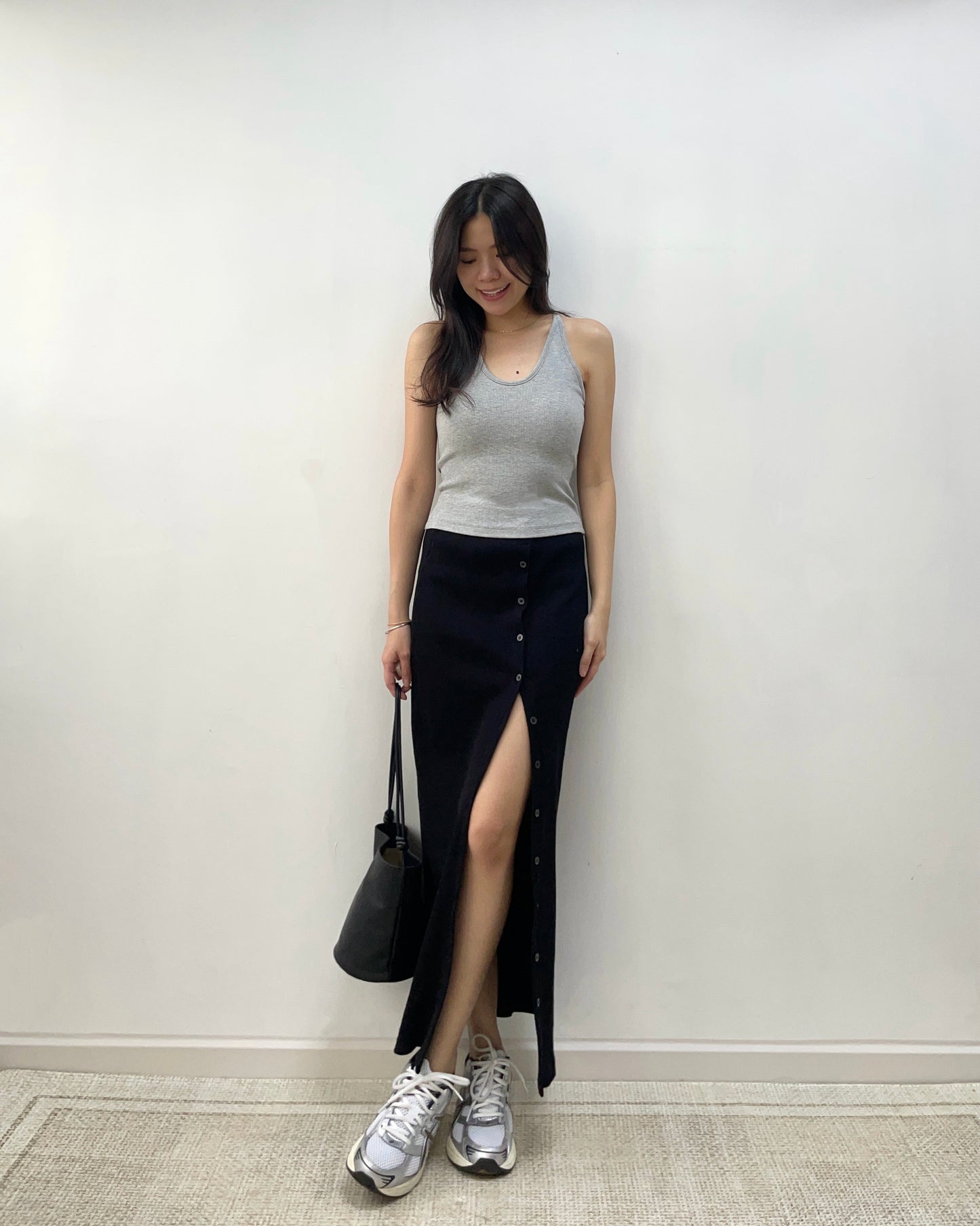 預訂｜鈕扣開叉長裙