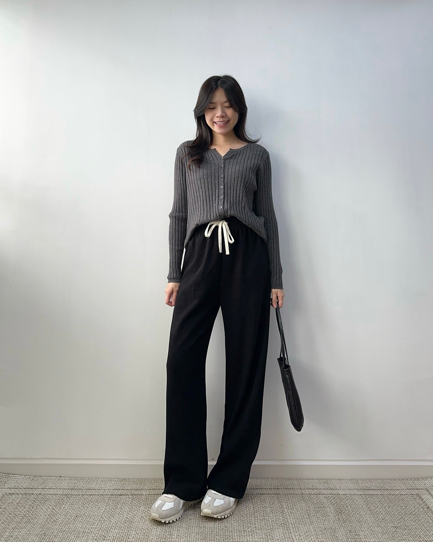 《現貨》磨毛面直筒寬褲