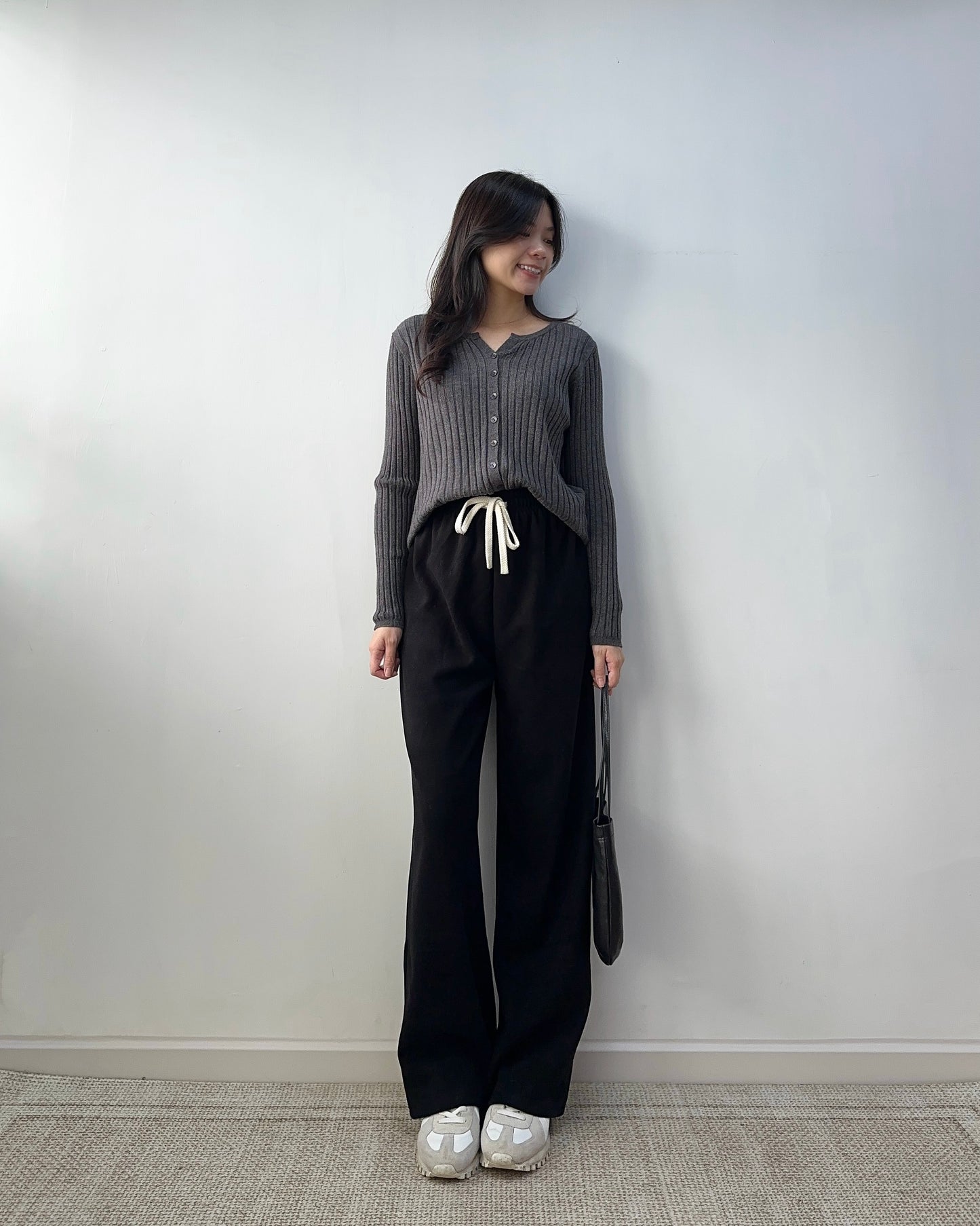 《現貨》磨毛面直筒寬褲