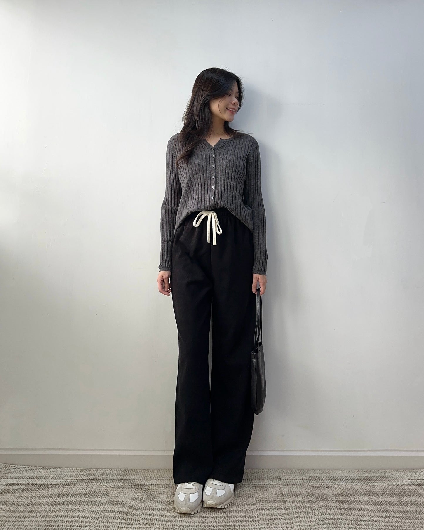 《現貨》磨毛面直筒寬褲