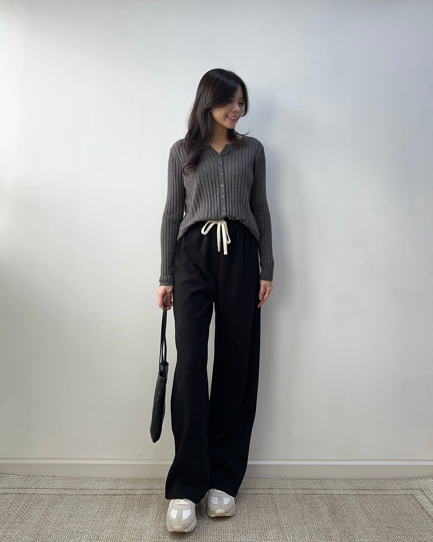 《現貨》磨毛面直筒寬褲