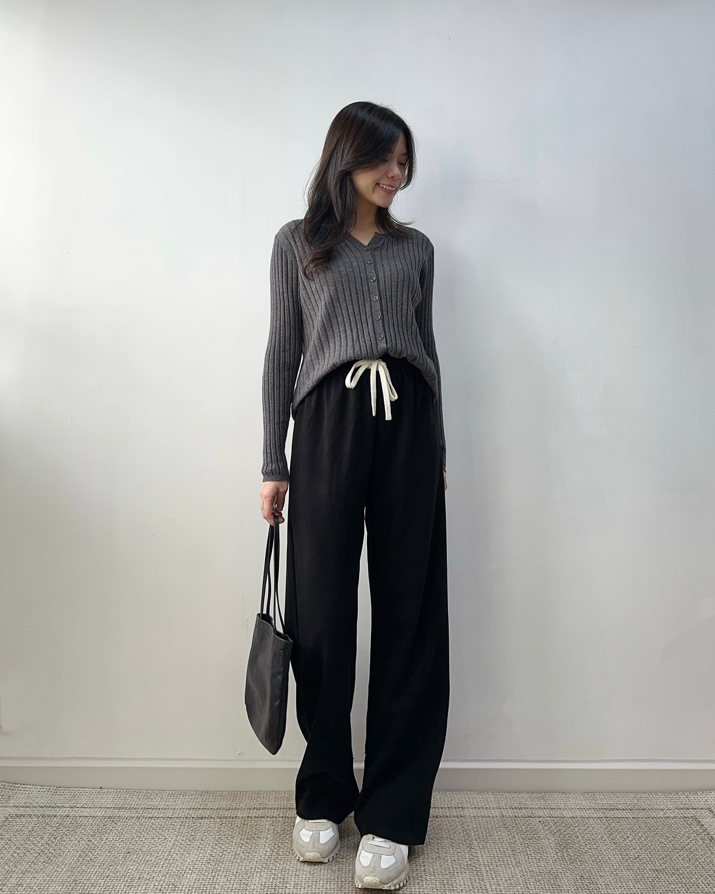 《現貨》磨毛面直筒寬褲