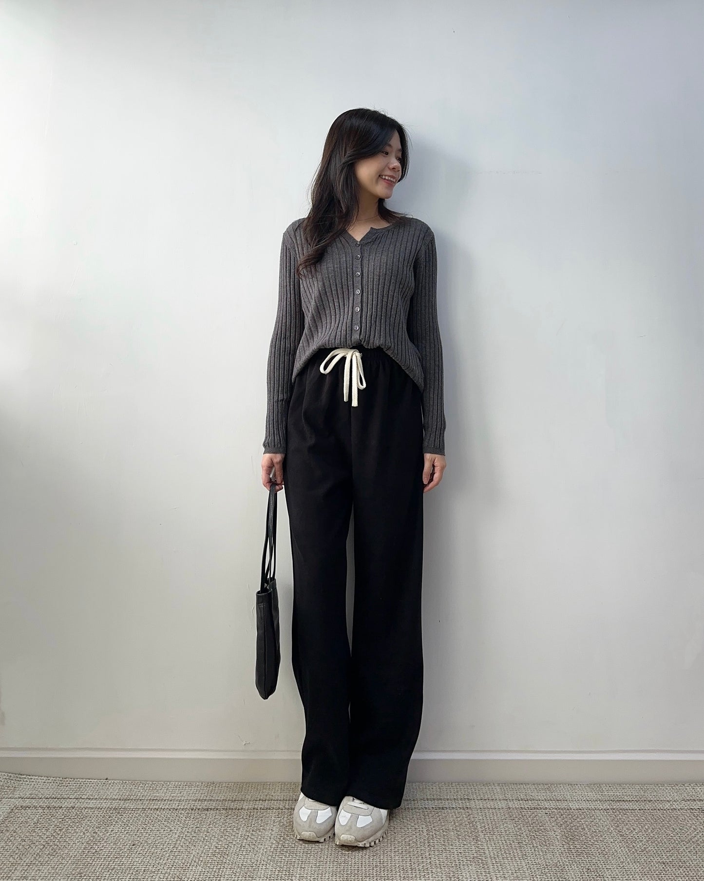 《現貨》磨毛面直筒寬褲