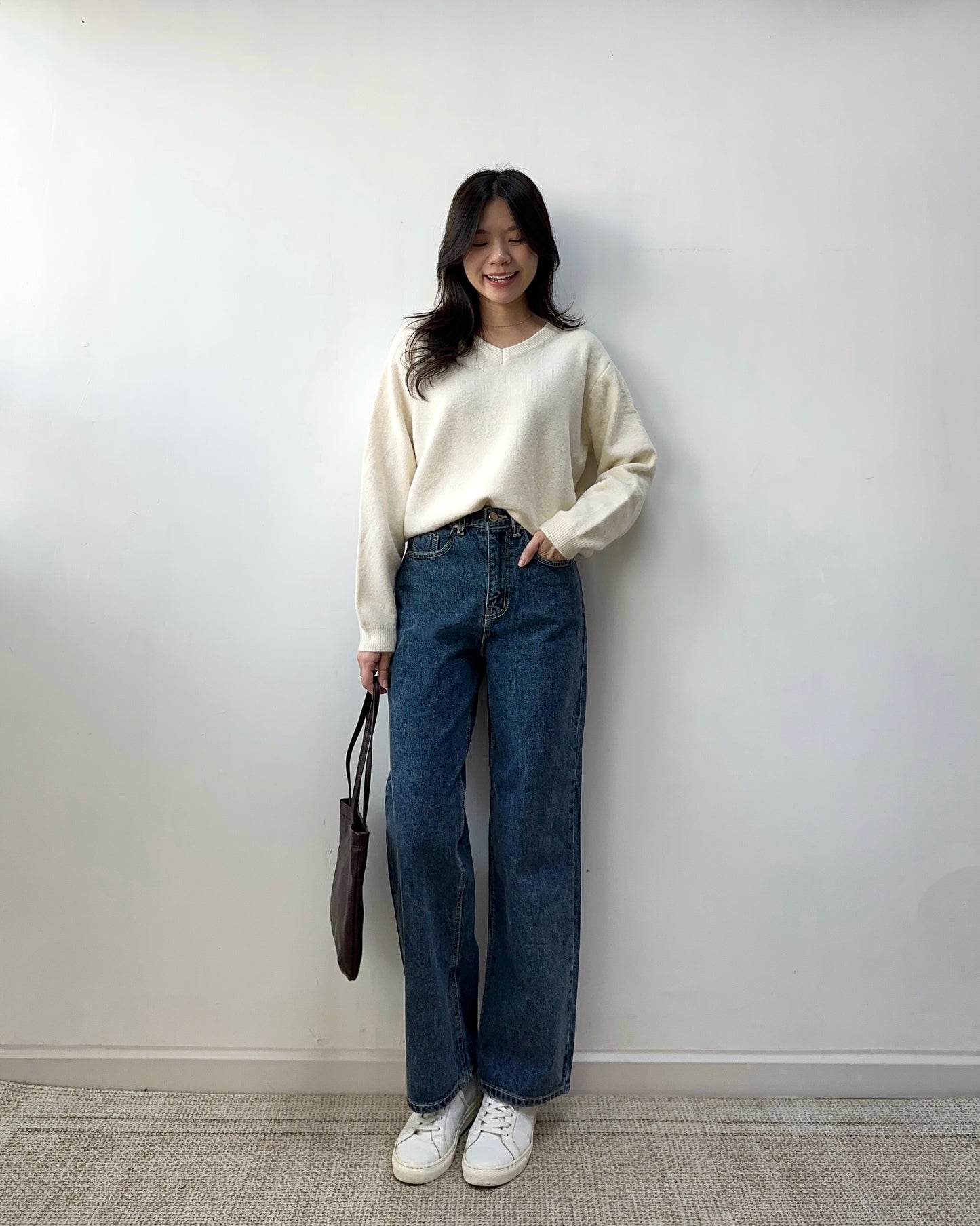 深藍九分寬長牛