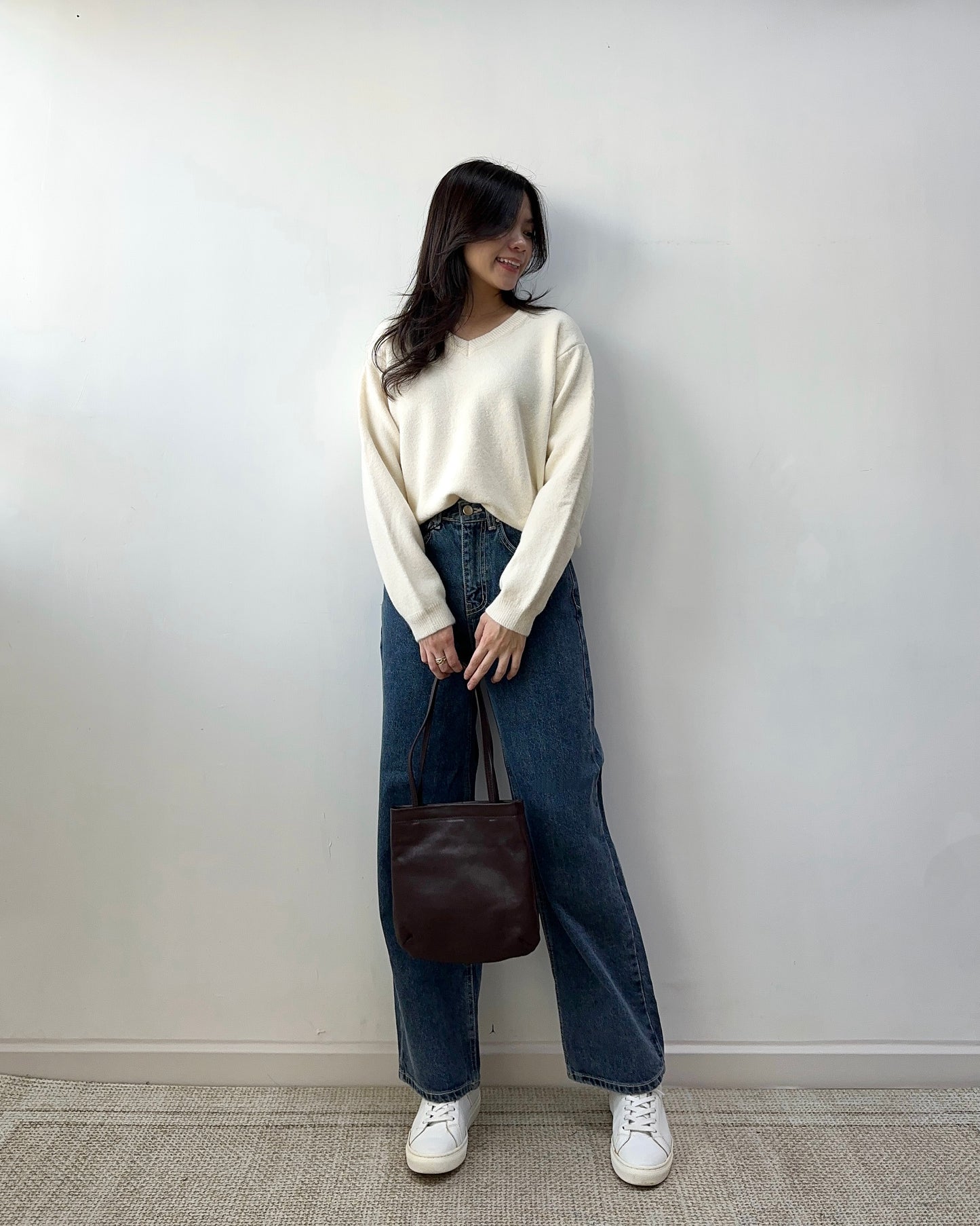 深藍九分寬長牛