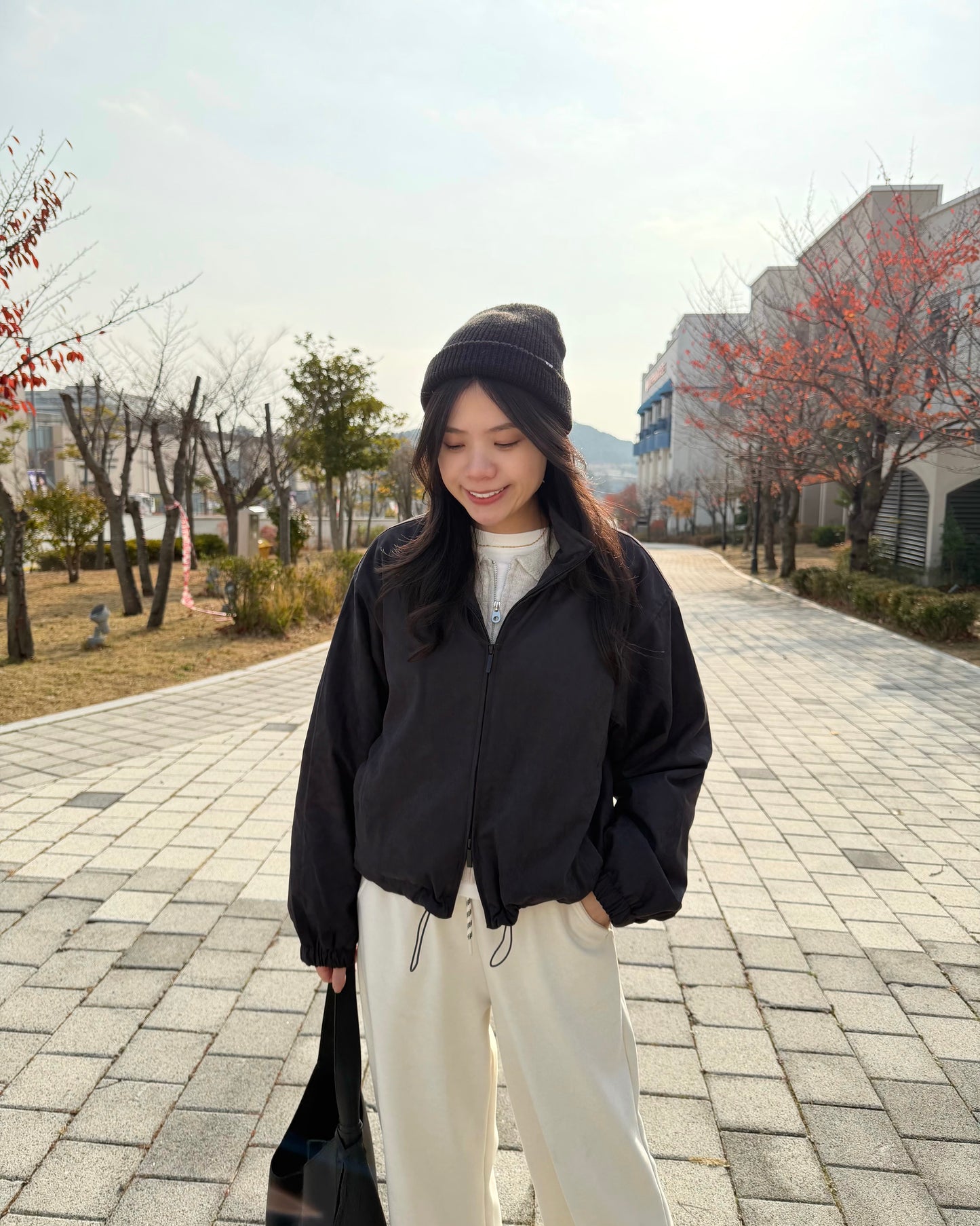 霧面雙拉鍊短外套