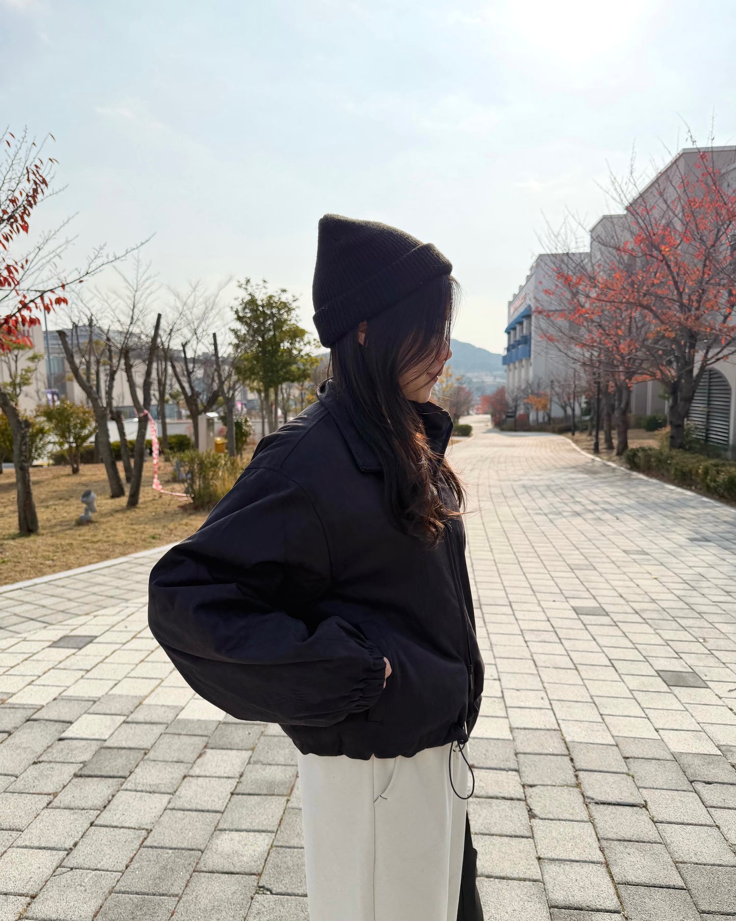 霧面雙拉鍊短外套