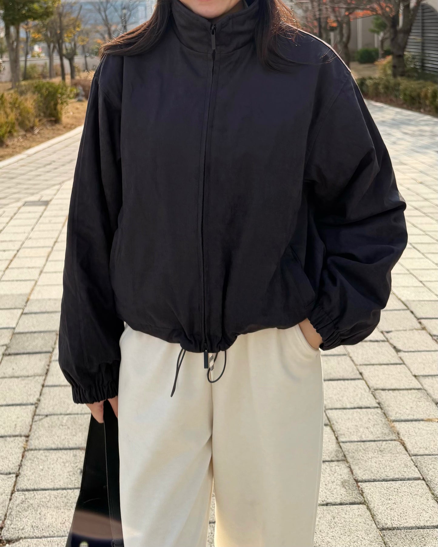 霧面雙拉鍊短外套