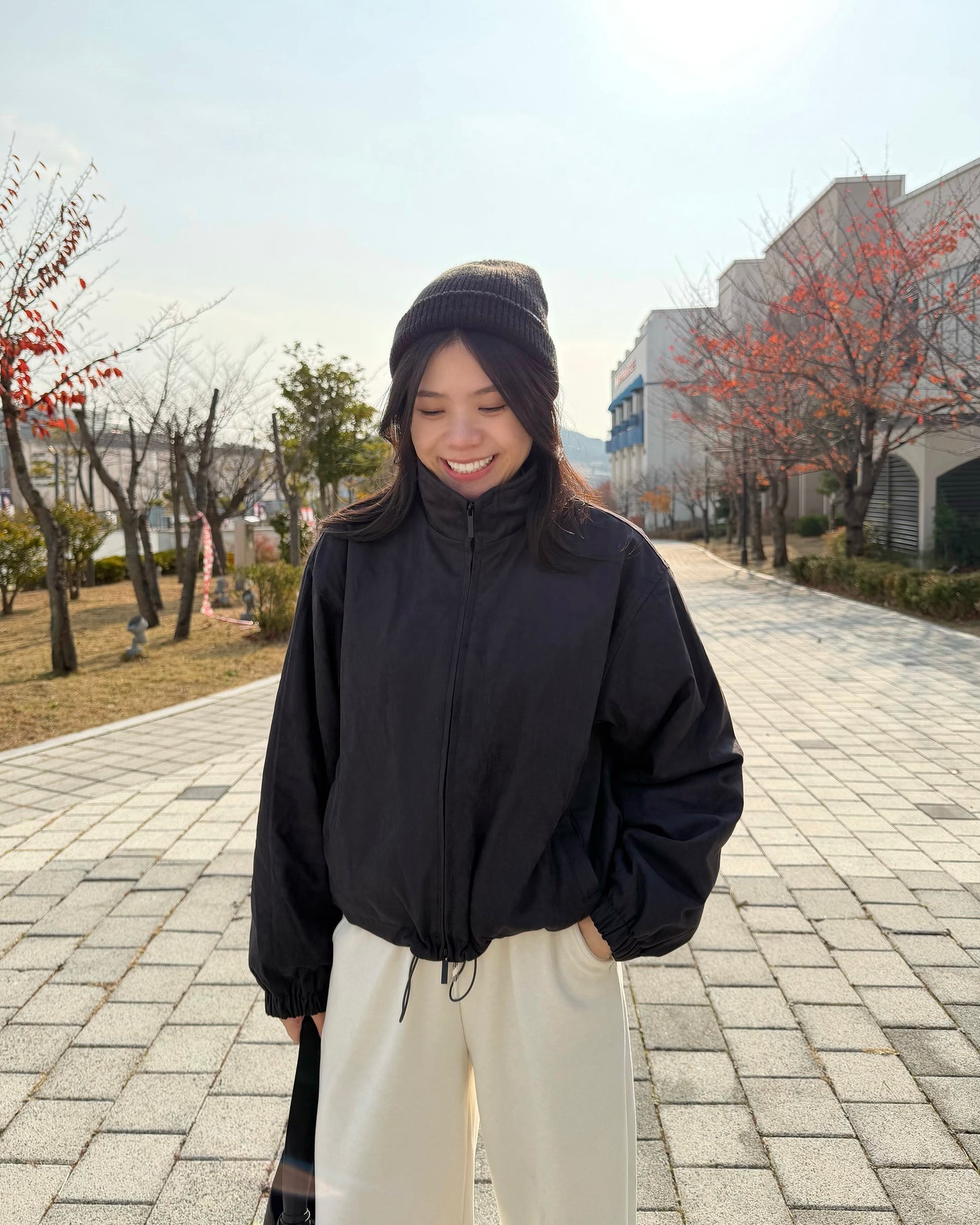 霧面雙拉鍊短外套