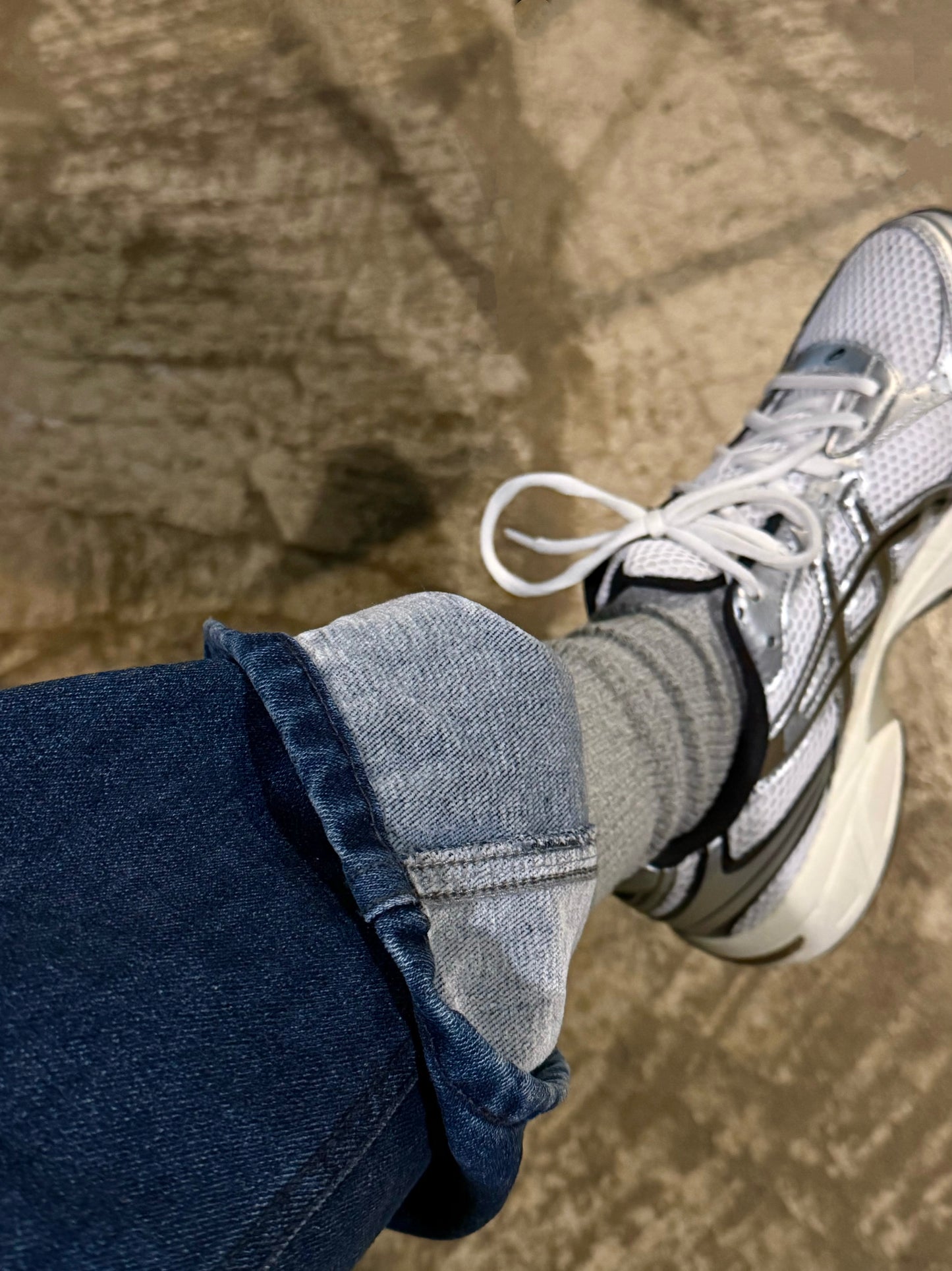 深藍天鵝絨直筒長牛