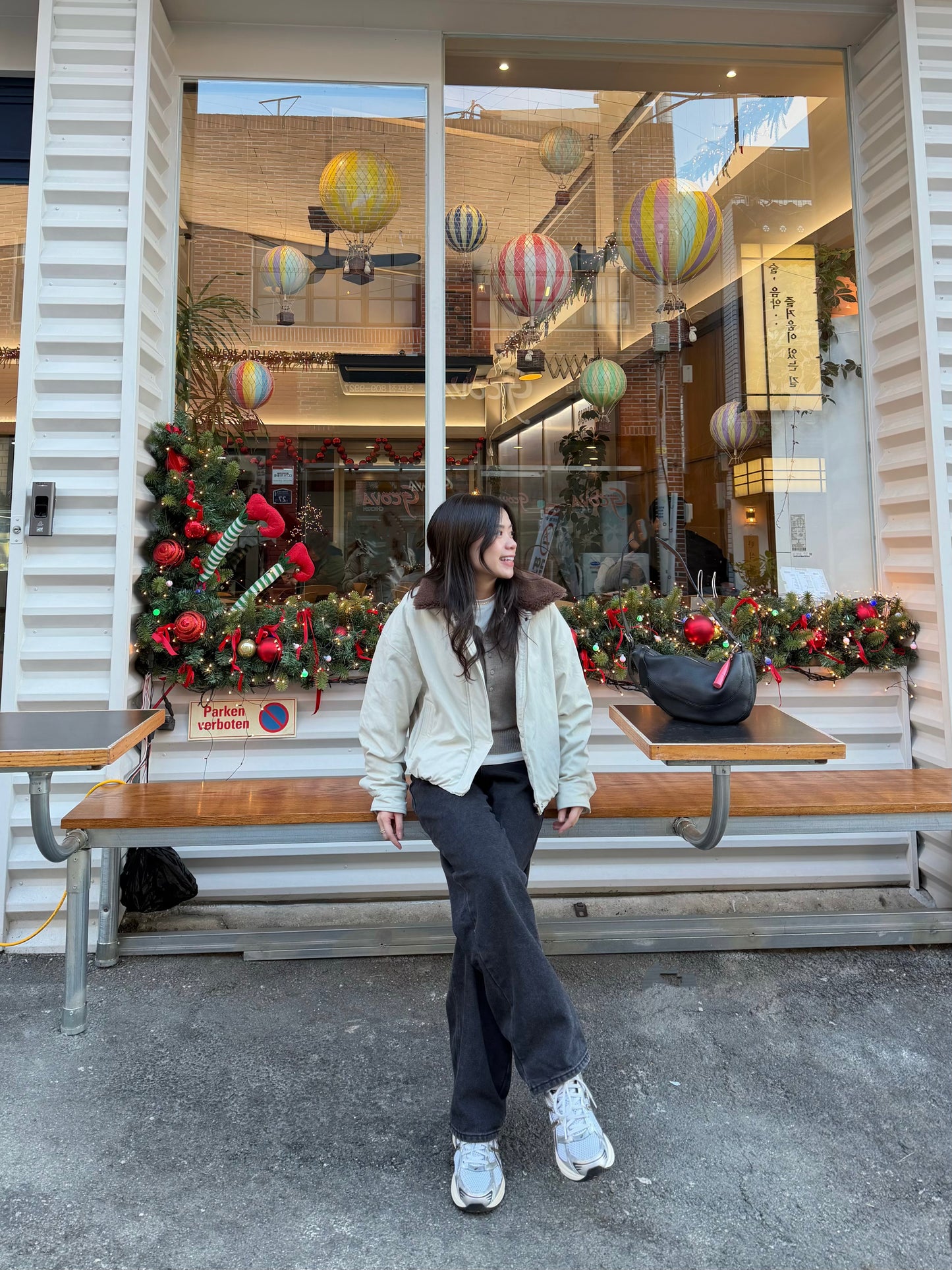 反領羊羔毛短羽絨