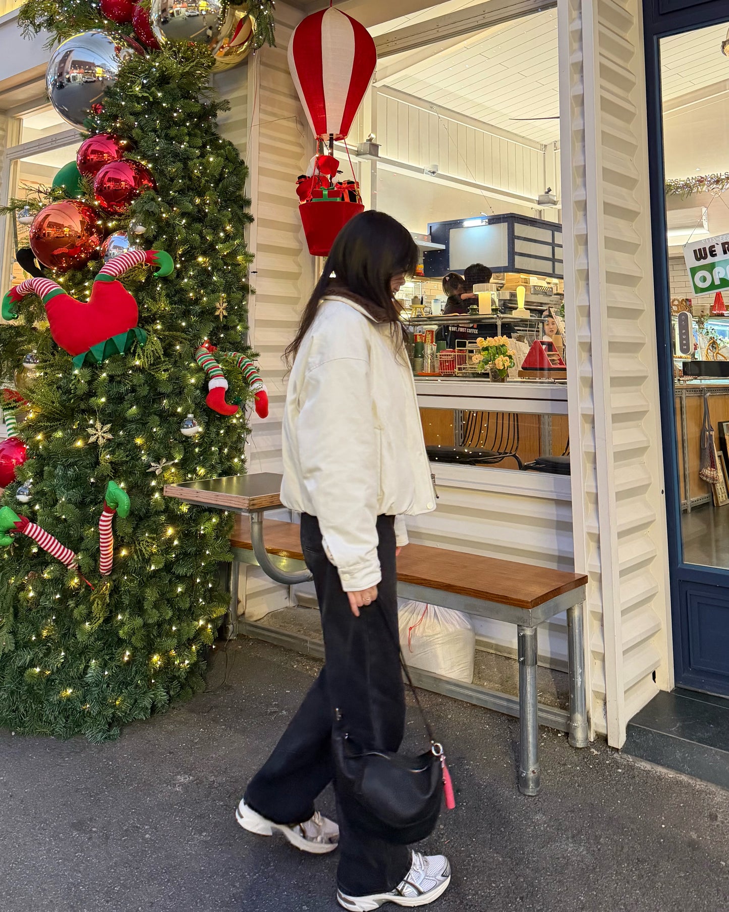 反領羊羔毛短羽絨