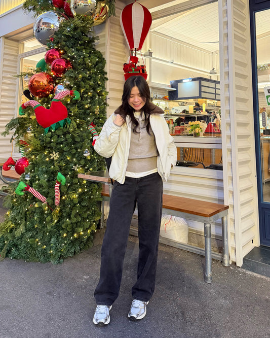 洗水黑藍薄絨直筒牛