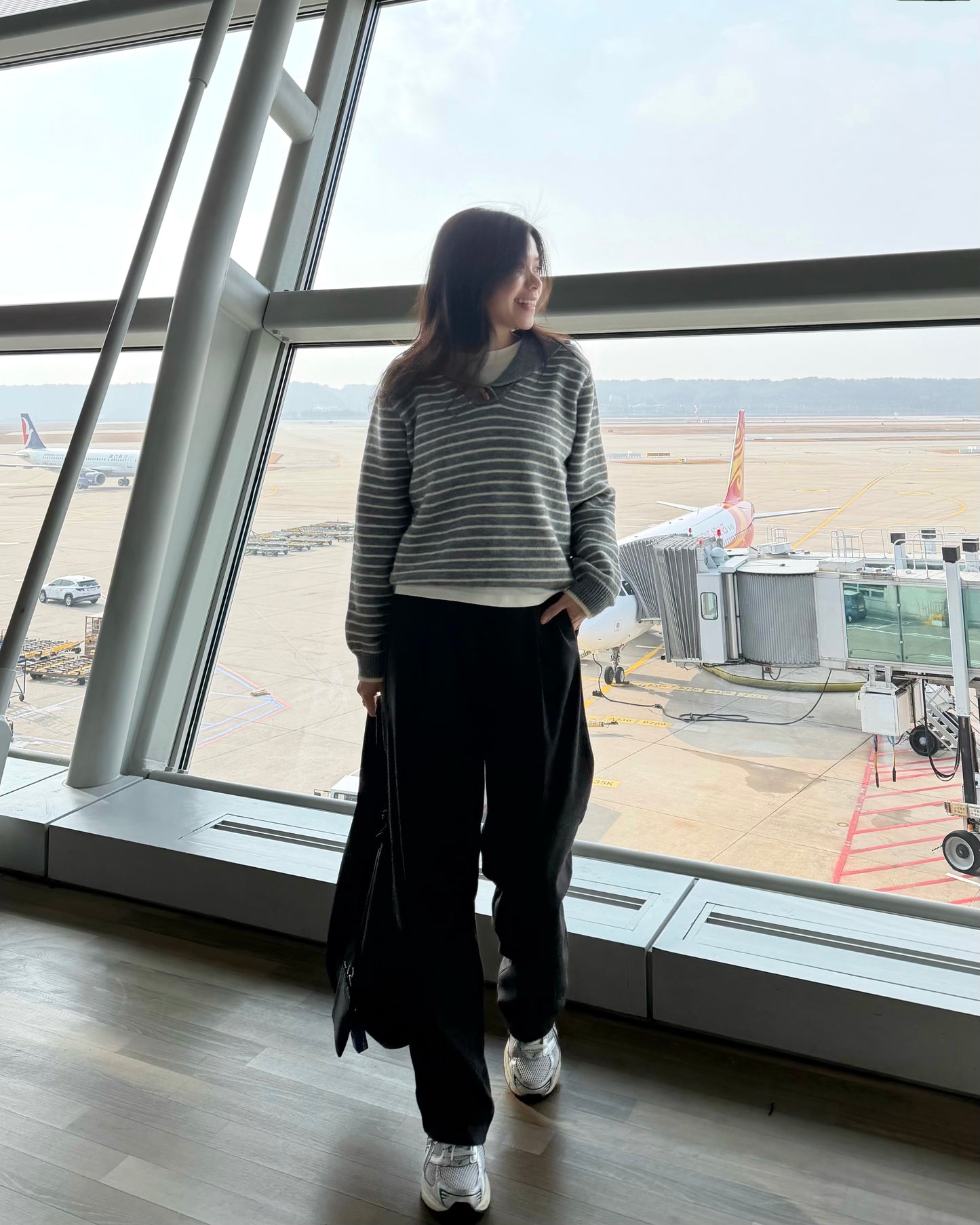 薄絨直筒西裝褲