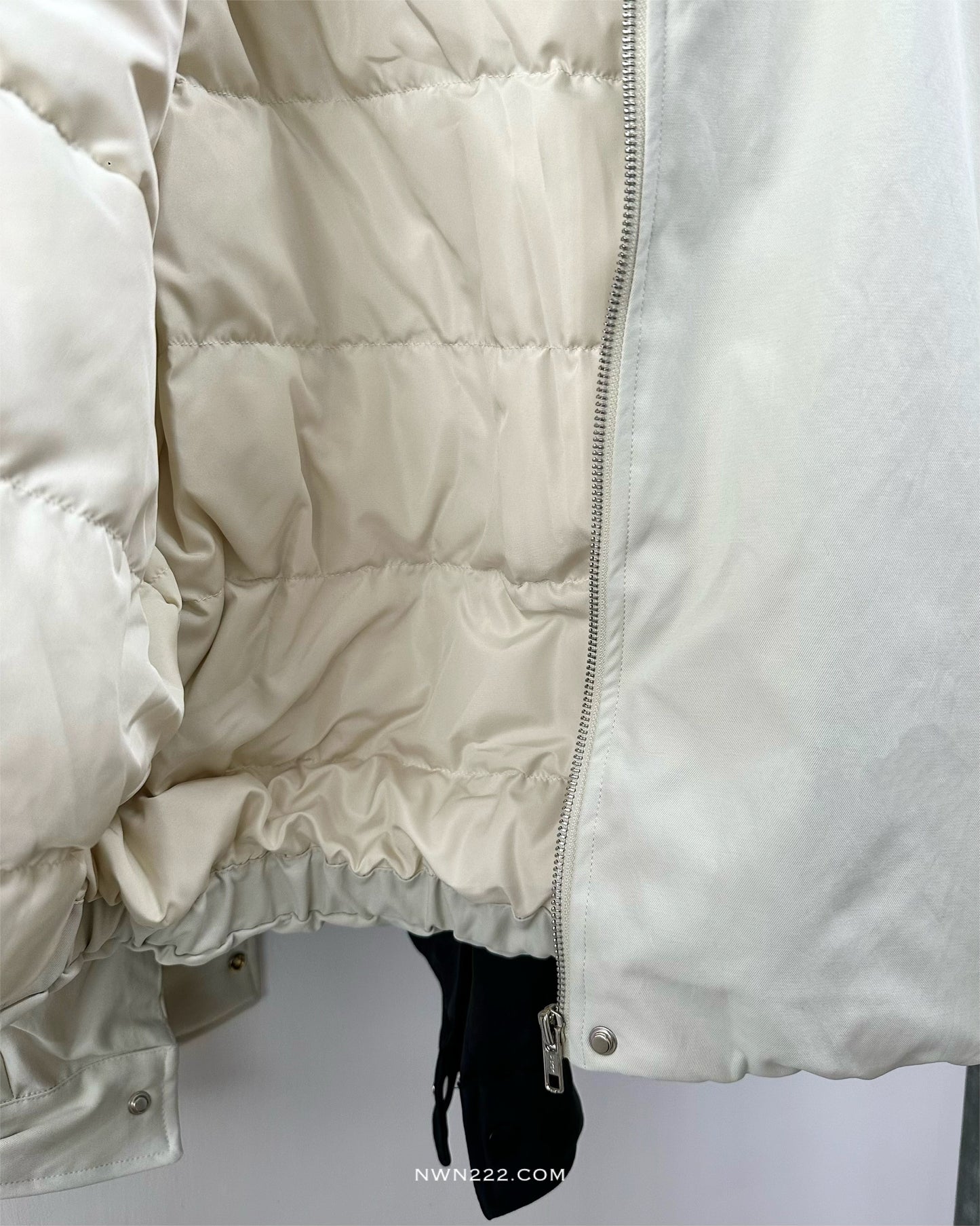 反領羊羔毛短羽絨